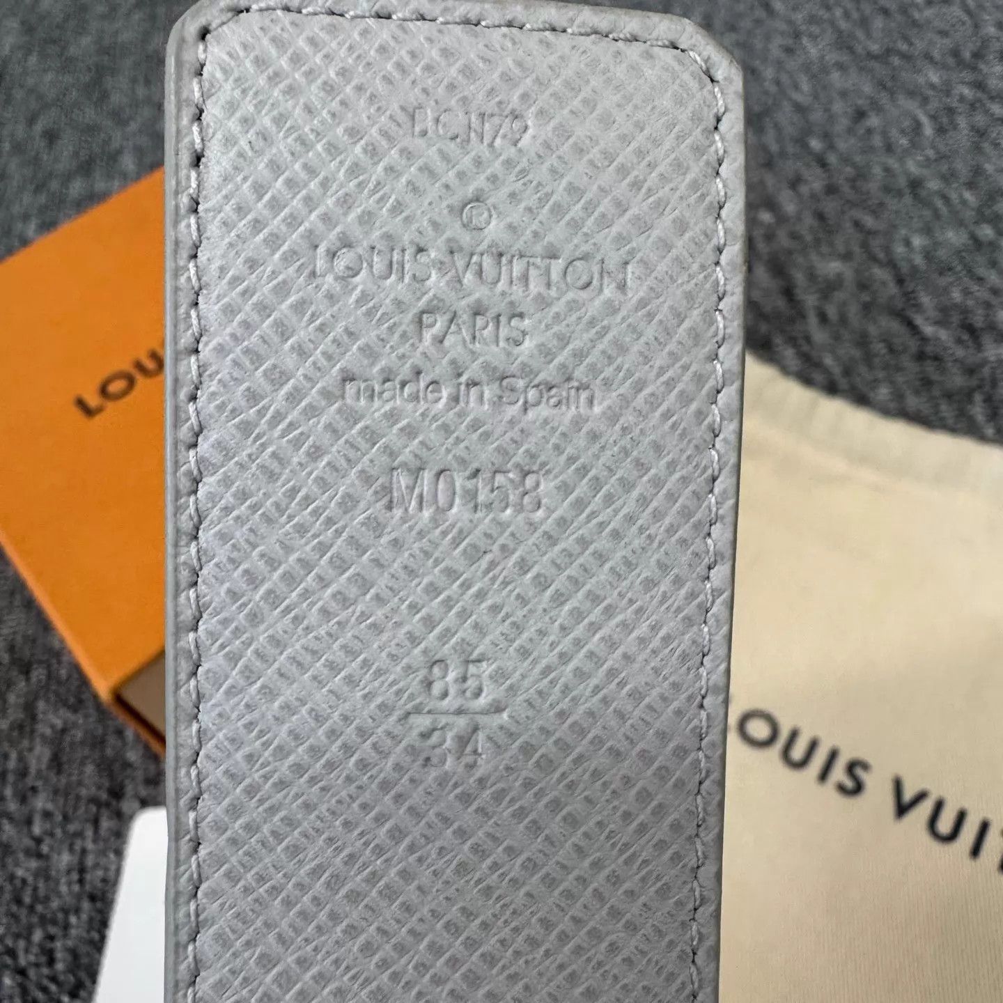 Louis Vuitton LV Light Gray Monogram Belt 85/34 Size ONE SIZE - 7 Thumbnail