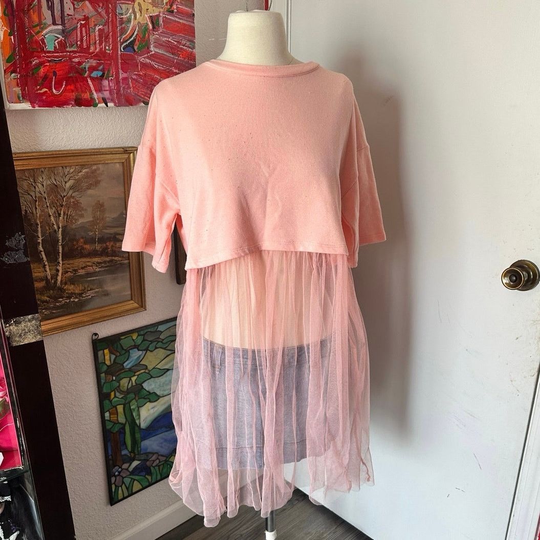 Forever 21 forever 21 pink crop top tulle shirt Size M / US 6-8 / IT 42-44 - 1 Thumbnail
