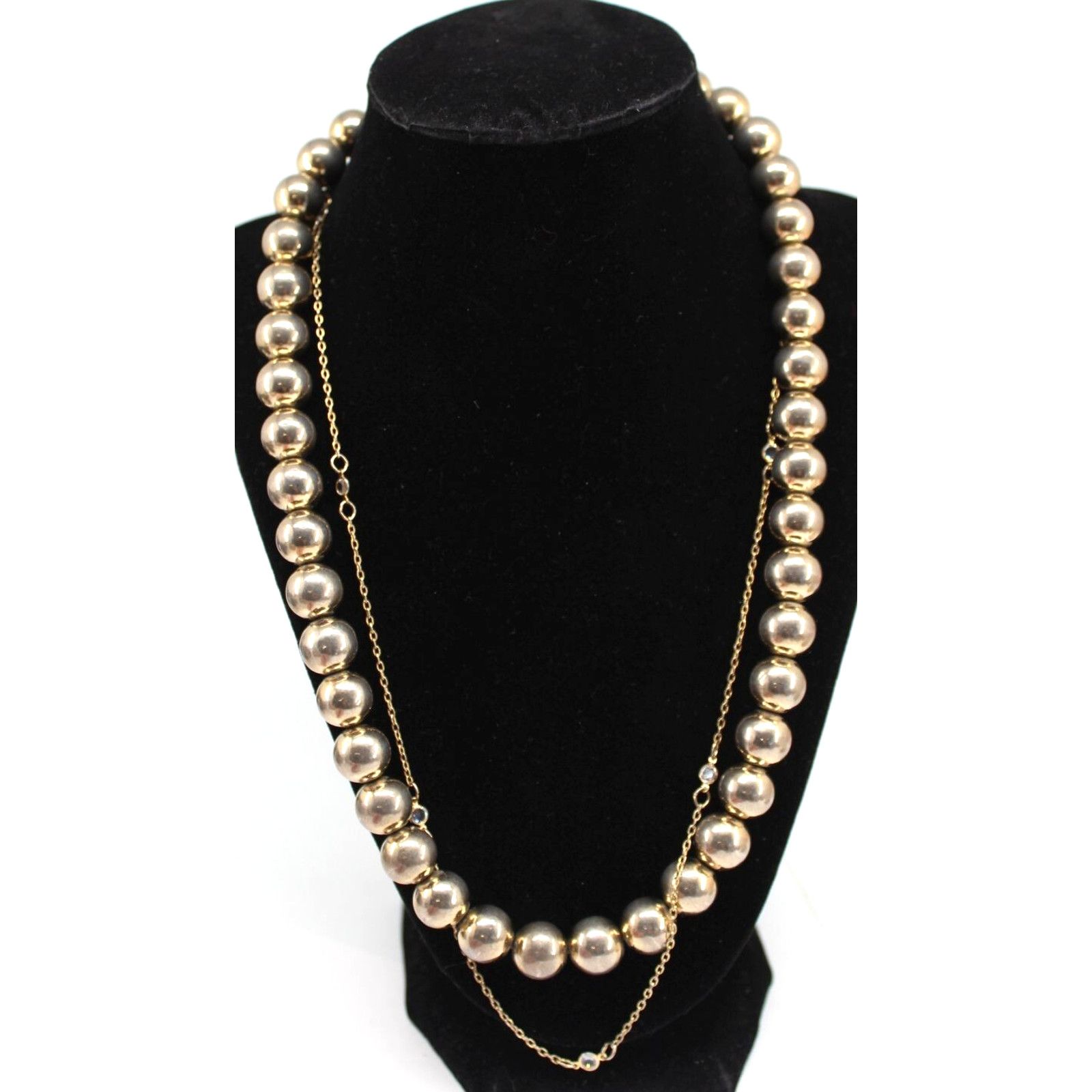 Other Vintage 22" Silver Plated Ball & Chain Necklace Size ONE SIZE - 2 Thumbnail