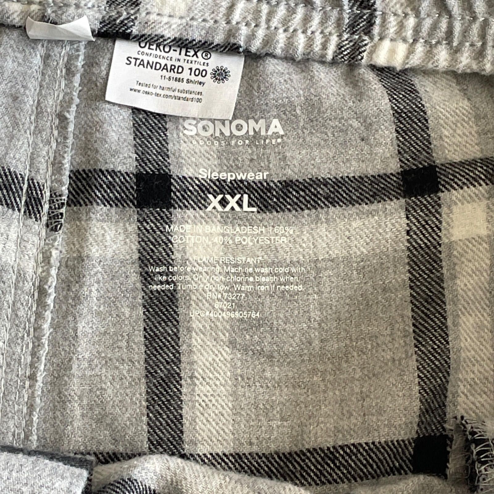 Sonoma Sonoma XXL Gray Plaid Flannel Sleep Lounge Pants NWT Size ONE SIZE - 7 Thumbnail