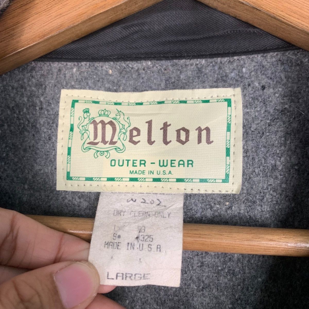 Flannel MELTON Made in Usa Outerwear Wool Gray Flannel #1813-C20 Size US L / EU 52-54 / 3 - 15 Thumbnail