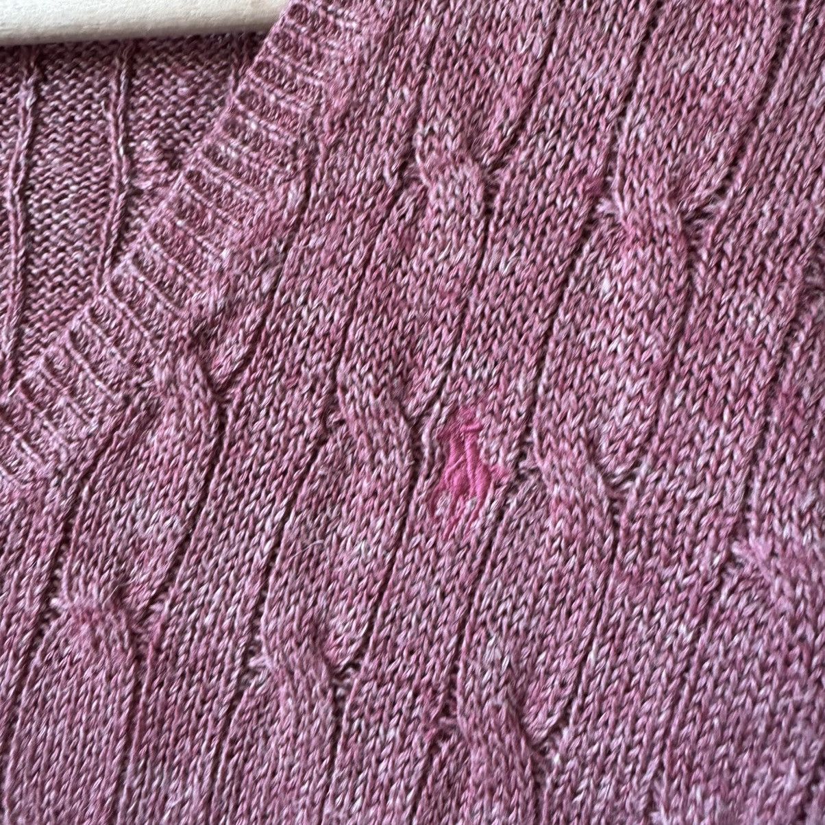 Polo Ralph Lauren Vintage Polo Ralph Lauren Cable Knit V-neck Pink Sweater Size S / US 4 / IT 40 - 6 Thumbnail