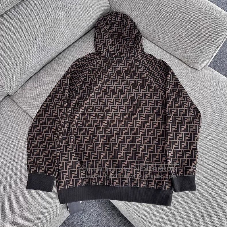 Fendi Fendi Logo full print casual hooded long sleeve Size US XL / EU 56 / 4 - 2 Thumbnail