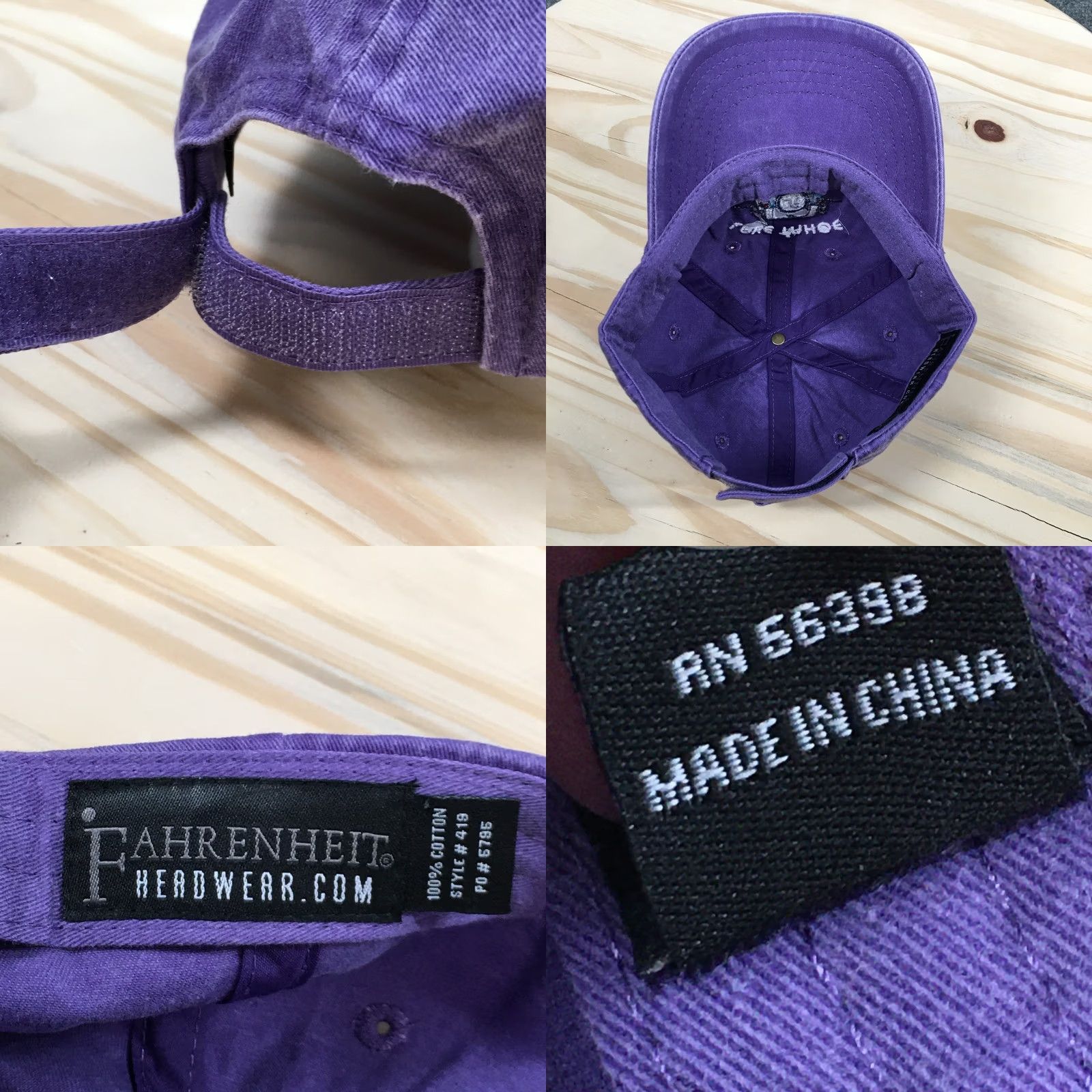 Logo 7 Fahrenheit Lake Tahoe Baseball Hat Womens Purple OS Adjustable Embroidered Logo Size ONE SIZE - 8 Thumbnail
