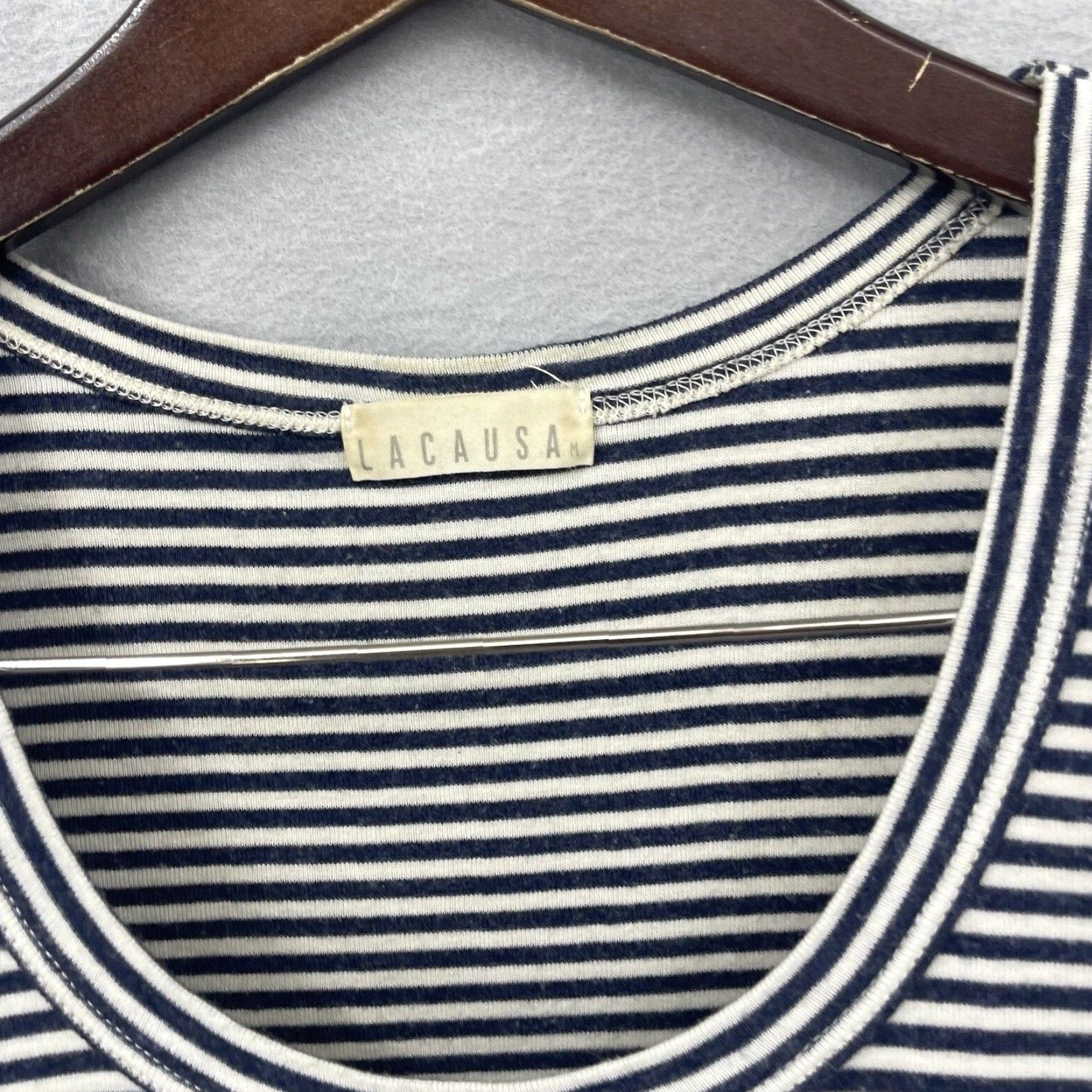 Vintage VINTAGE Lacausa Tank Top Women M Black Striped Basic Sleeveless Summer Boho 90s Women's Size M / US 6-8 / IT 42-44 - 5 Thumbnail