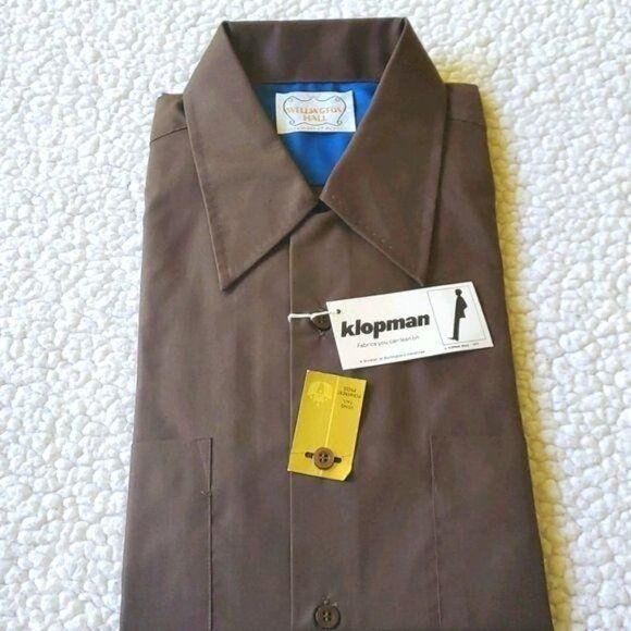 Vintage Wellington Hall Klopman Vintage Brown Sz. L Button Down Shir Size US L / EU 52-54 / 3 - 1 Thumbnail