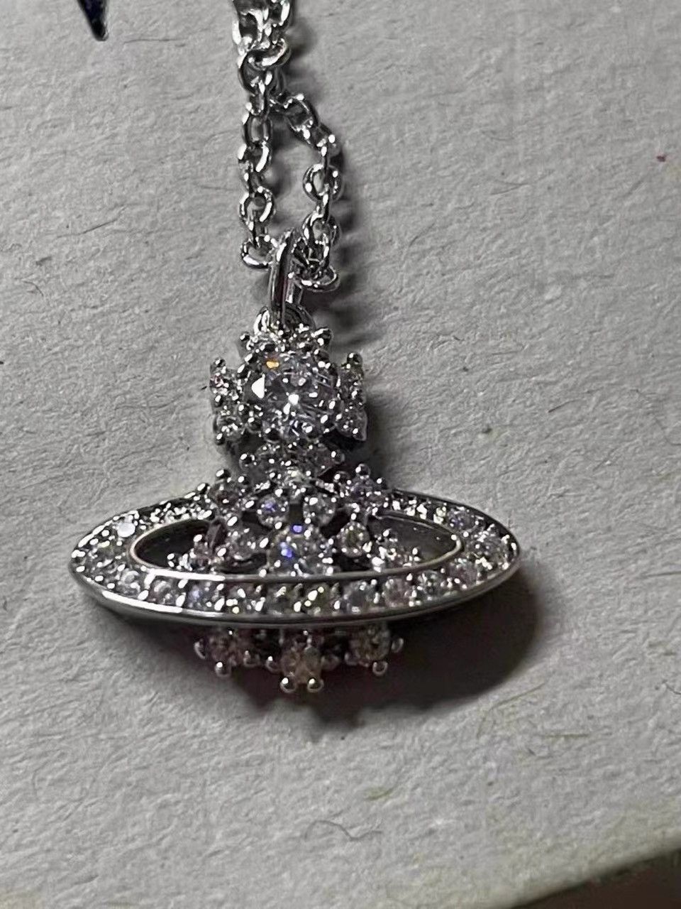 Vivienne Westwood Vivienne Westwood Diamond Saturn Necklace K28 Size ONE SIZE - 1 Thumbnail