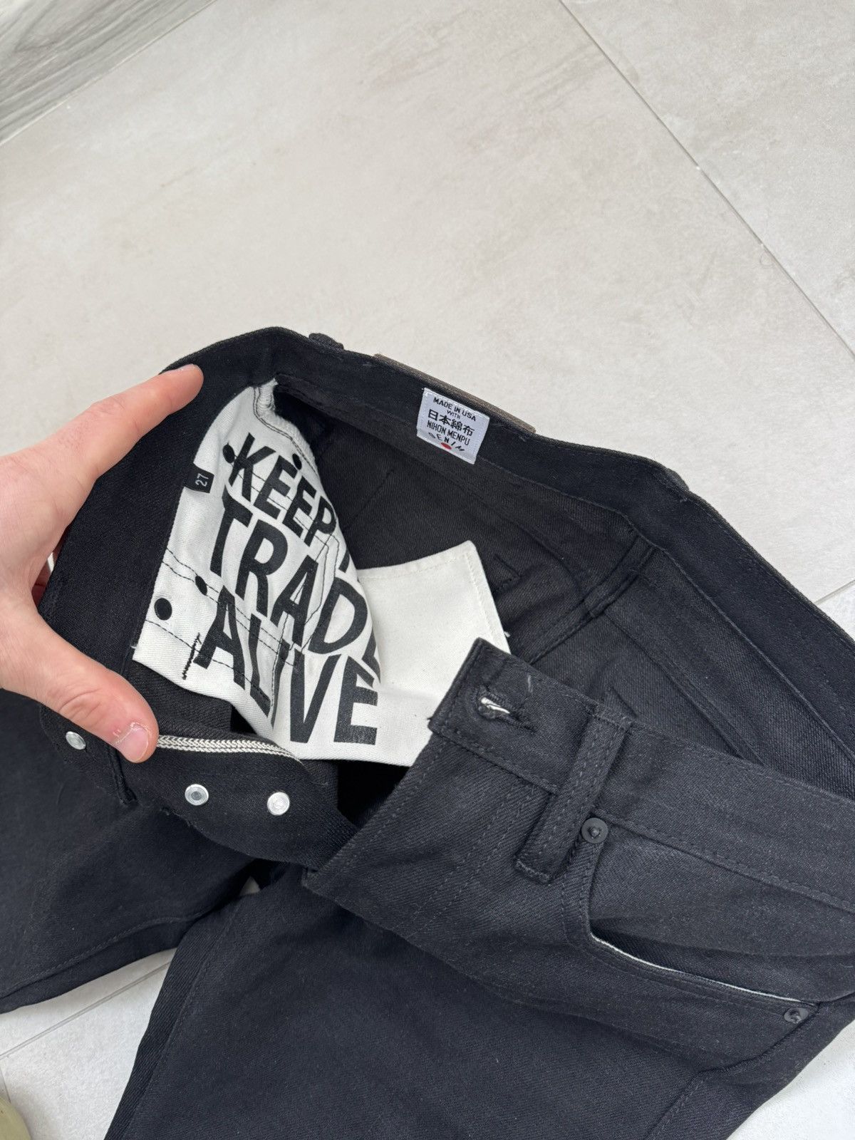 Rogue Territory RGT Rogue Territory Selvedge Black Jeans Skinny Japan Menpu Size US 27 - 4 Thumbnail