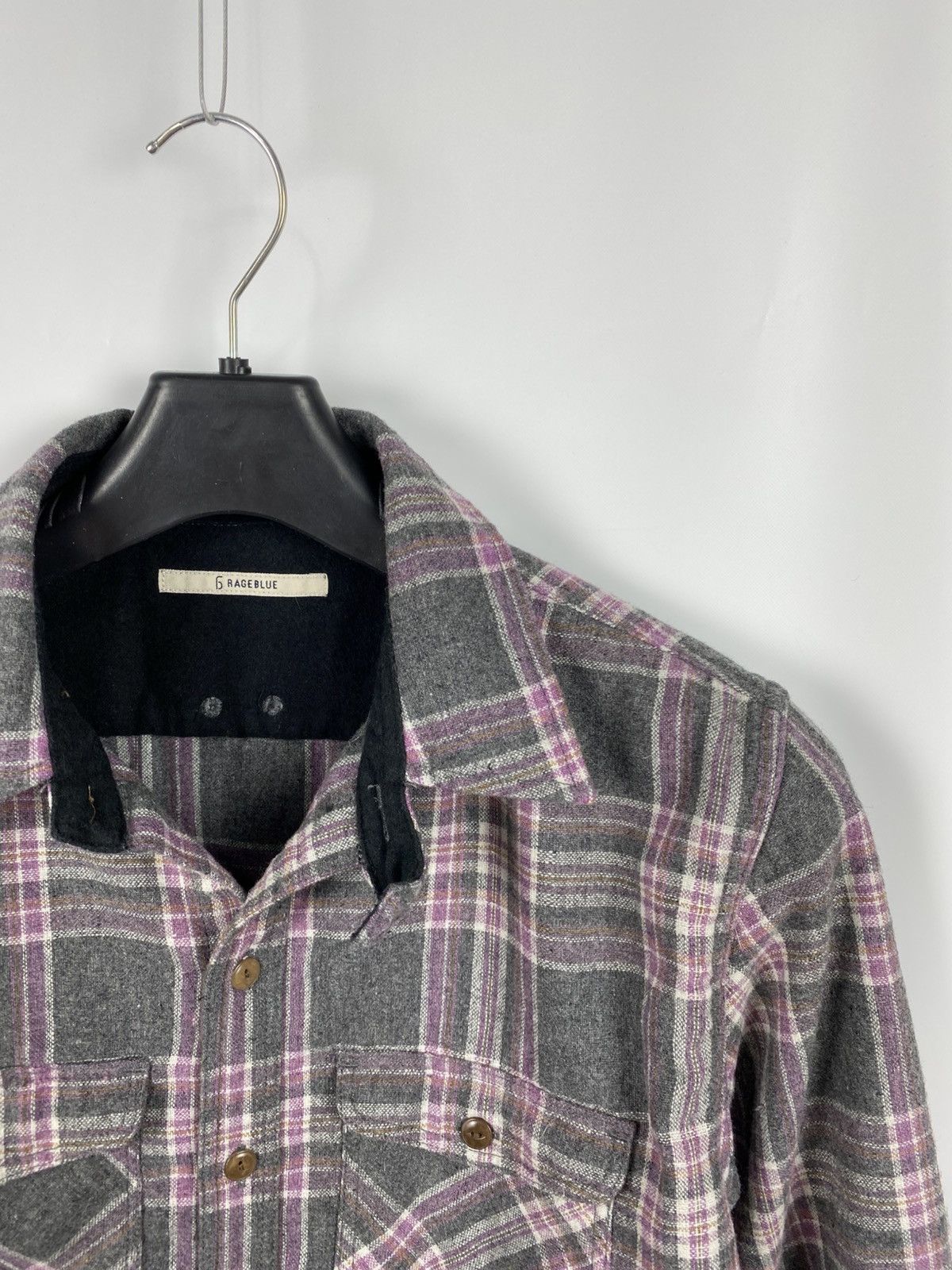 RAGEBLUE Rageblue Plaid Flannel Wool Shirt Jacket size L Size US L / EU 52-54 / 3 - 2 Thumbnail