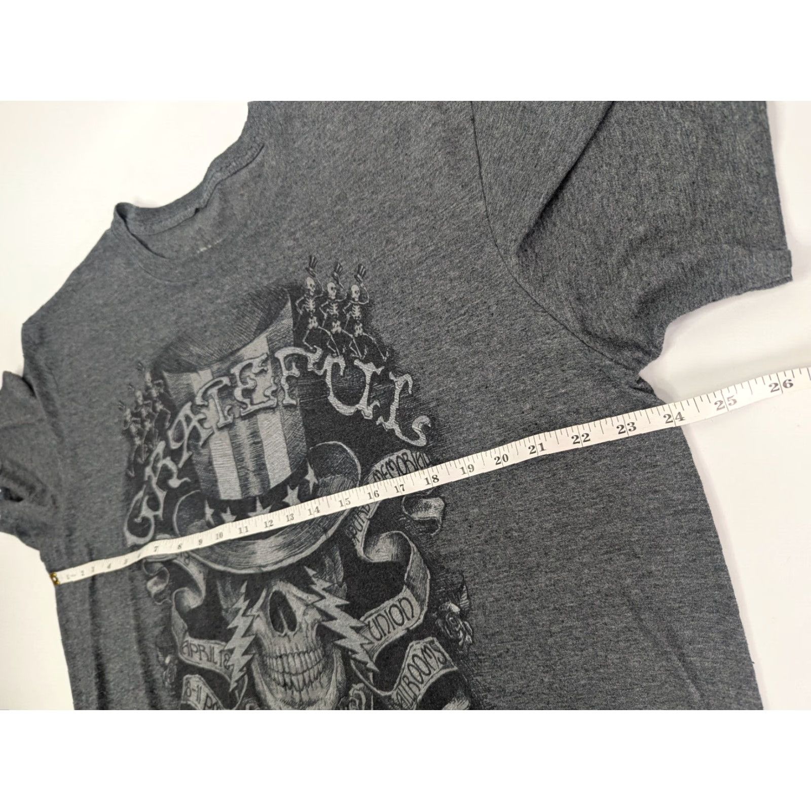 Vintage Grateful Dead Memorial Ballroom Music Band Rock Adult Grey Mens XL Tee T-Shirt Size US XL / EU 56 / 4 - 5 Thumbnail