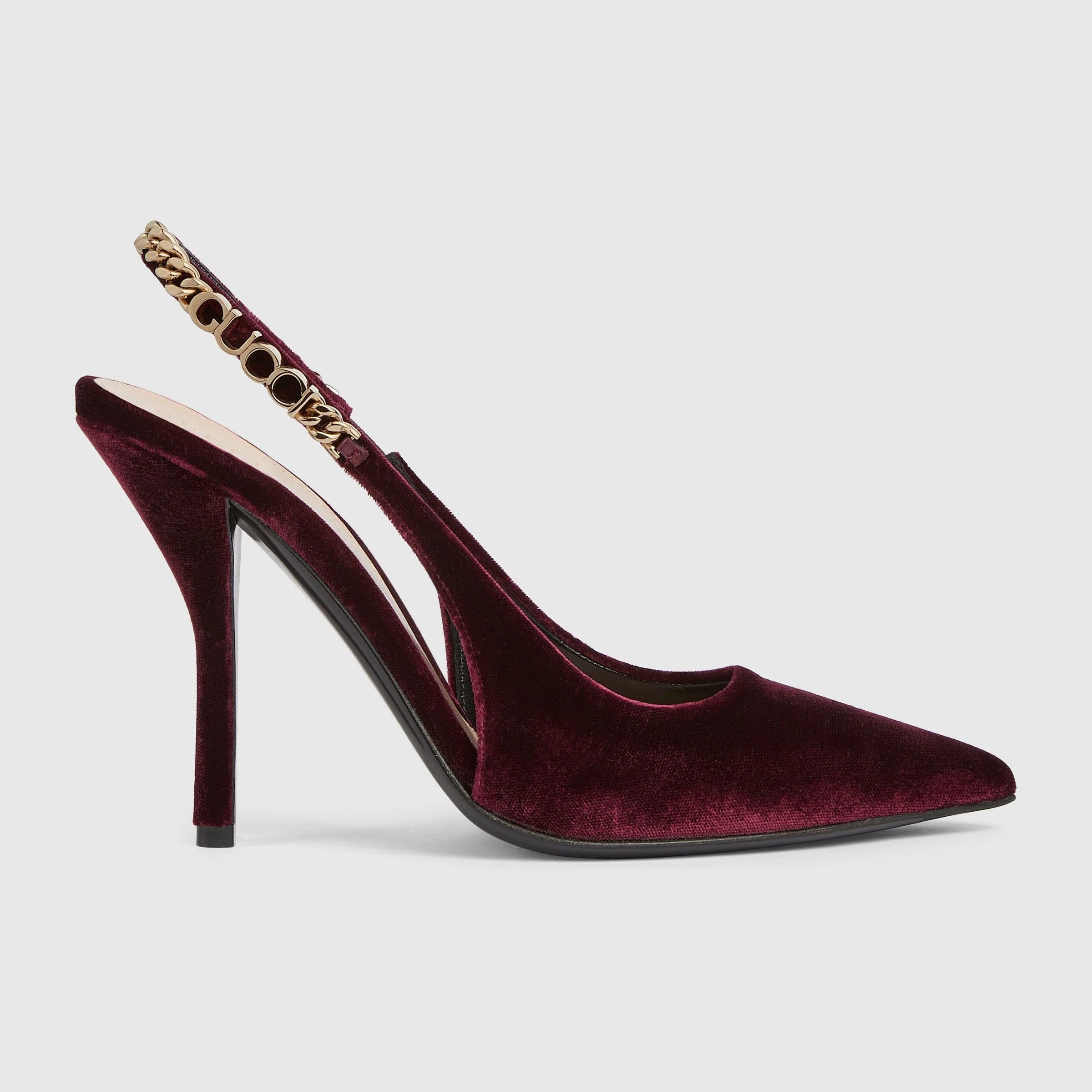 Gucci oc11z0126 Gucci Signoria Slingback Pumps in Bordeaux Size US 8 / IT 38 - 1 Thumbnail