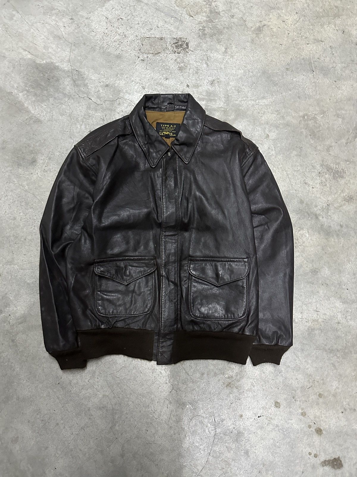 Avirex × Leather Jacket × Vintage Vtg Avirex Type A-2 Us Army 