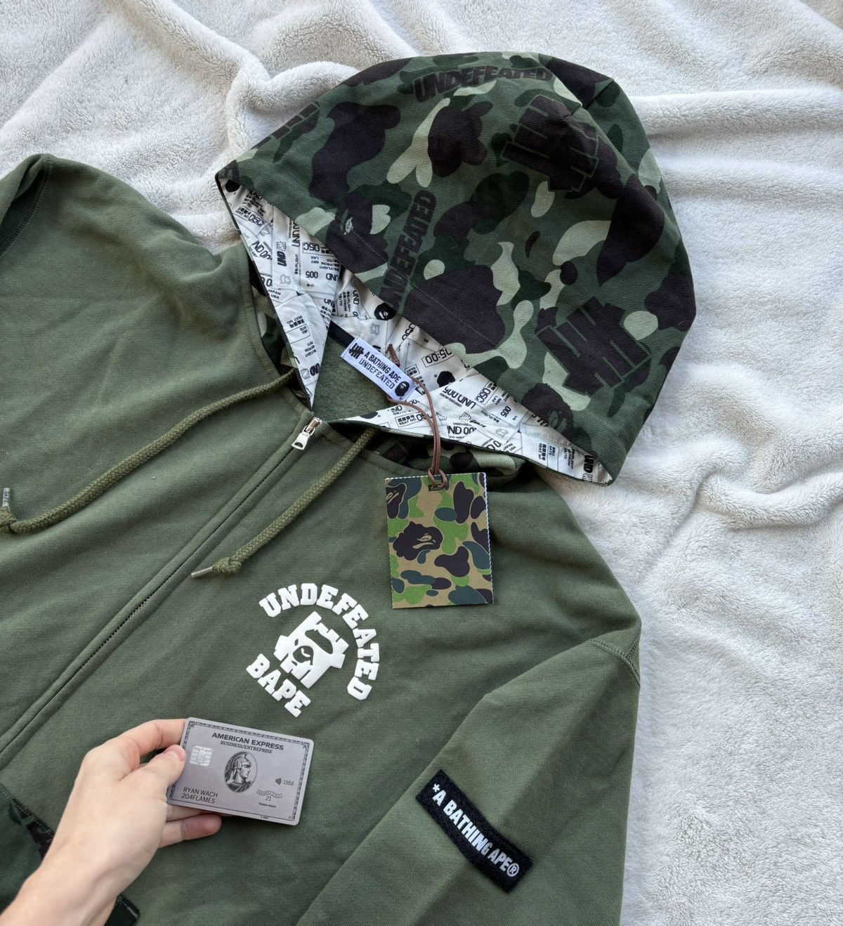 Band Tees × Undefeated Bape x Undefeated Army Green Hoodie Size US XL / EU 56 / 4 - 2 Thumbnail