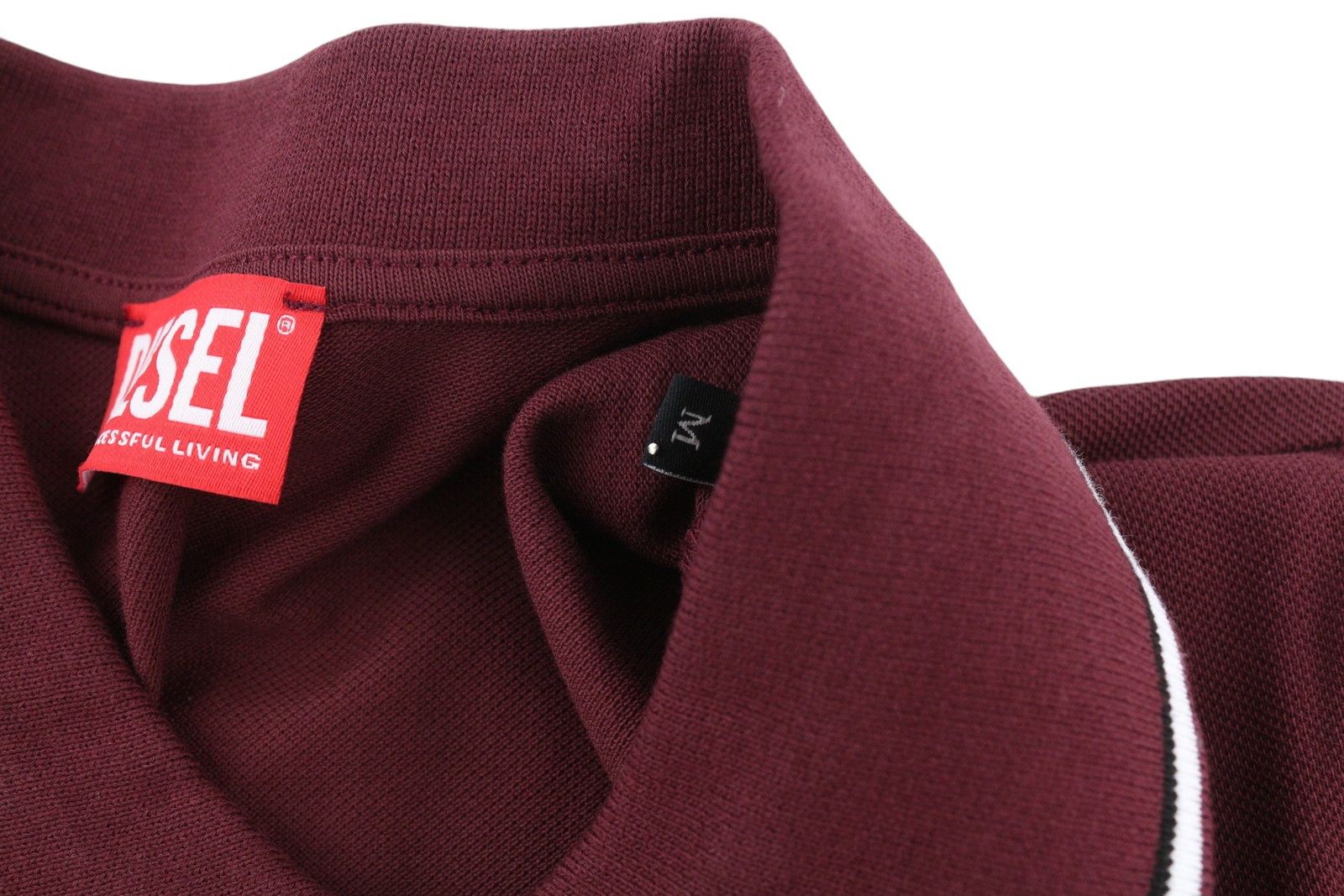 Diesel T-SMITH-D M Burgundy Polo Neck Logo T-Shirt 41157 Size US M / EU 48-50 / 2 - 9 Thumbnail