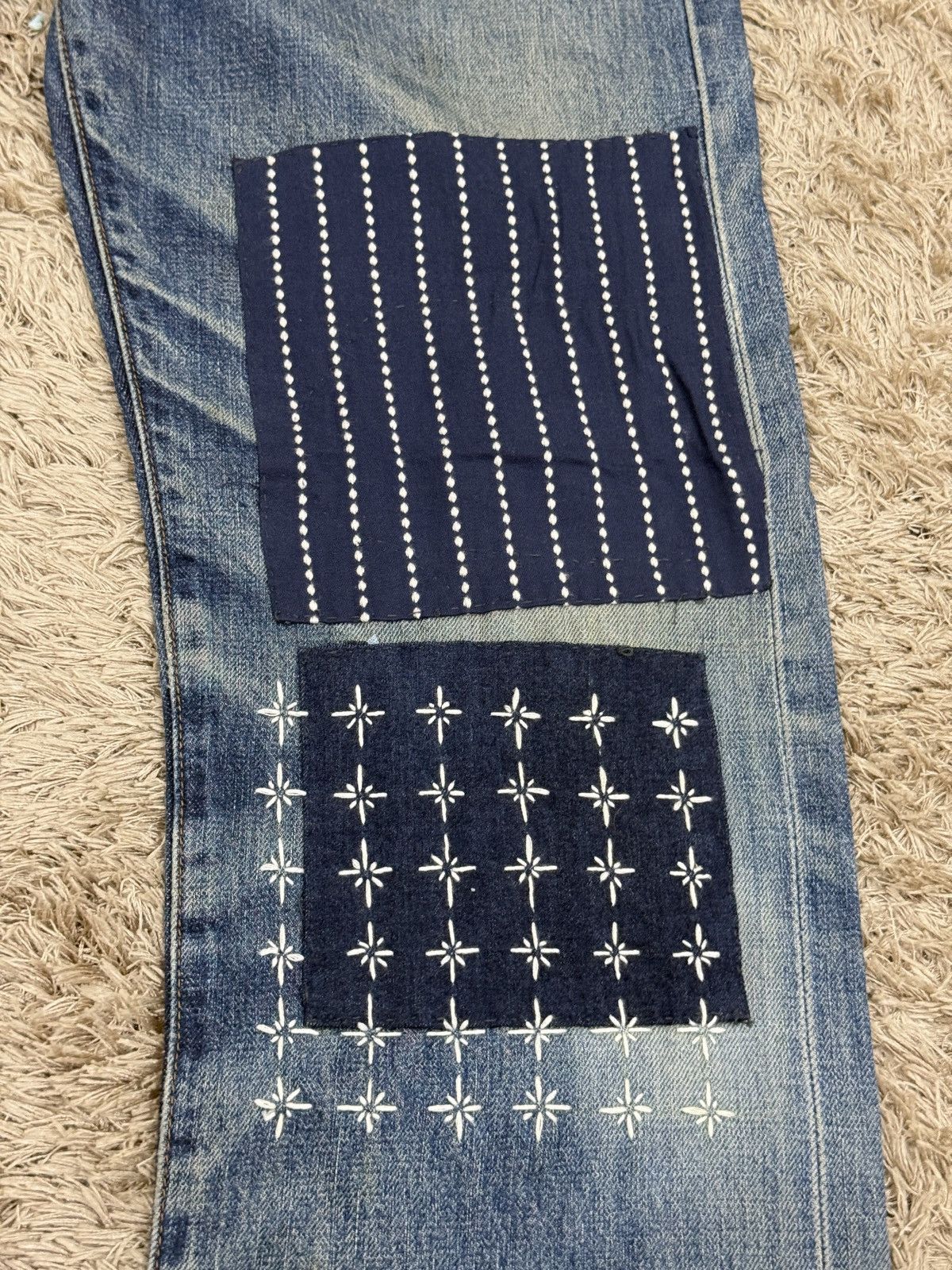 Levi's 1 of 1 Vintage Levis 502xx Selvedge Custom Sashiko Boro Size US 31 - 4 Thumbnail