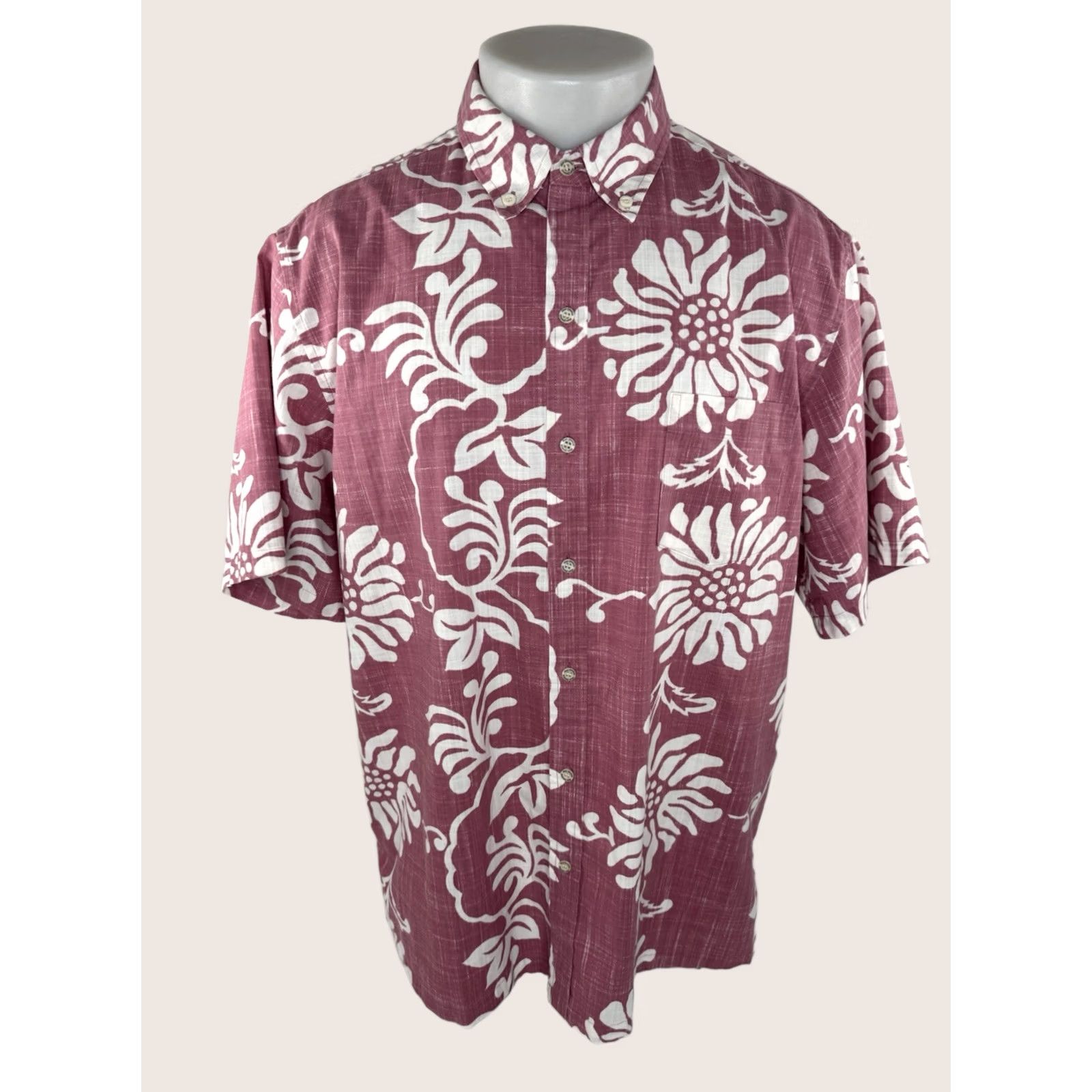 Reyn Spooner REYN SPOONER Limited Edition Reverse Print Floral Hawaiian L Shirt Mens Short Sleeve Dark Pink White 90s 5G EXCELLENT Size US L / EU 52-54 / 3 - 1 Thumbnail