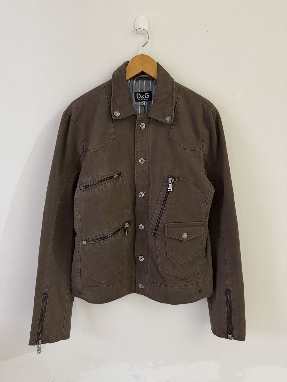 Dolce & Gabbana BROWN PUNK MOTIF BY DOLCE & GABBANA MULTI POCKET JACKET Size US M / EU 48-50 / 2 - 1 Thumbnail
