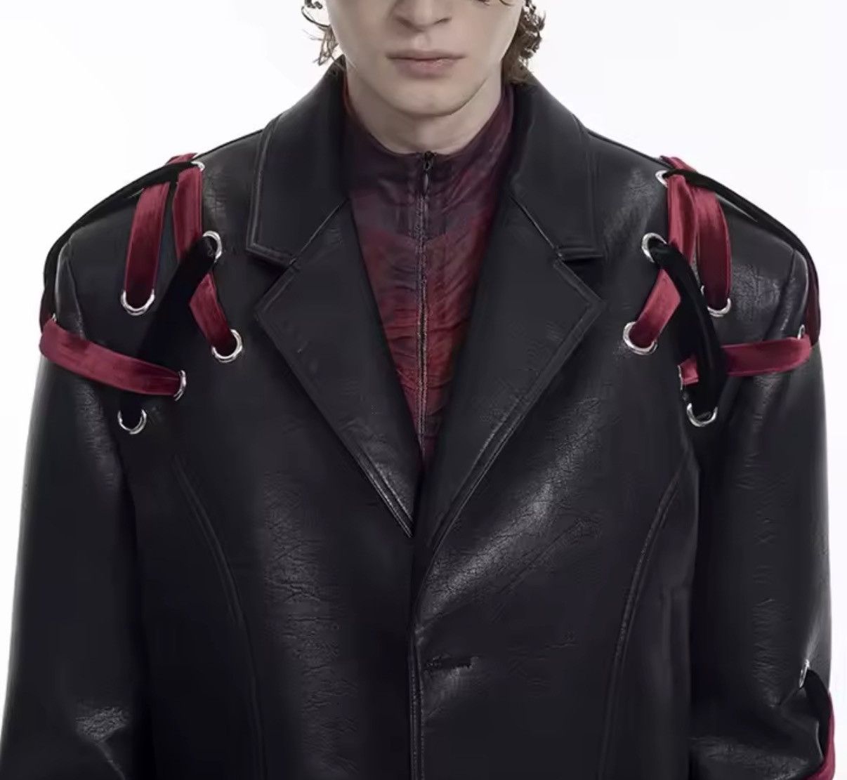 Other Avant Garde PU Leather Punk Lace Up Y2k Jacket Size US M / EU 48-50 / 2 - 4 Thumbnail