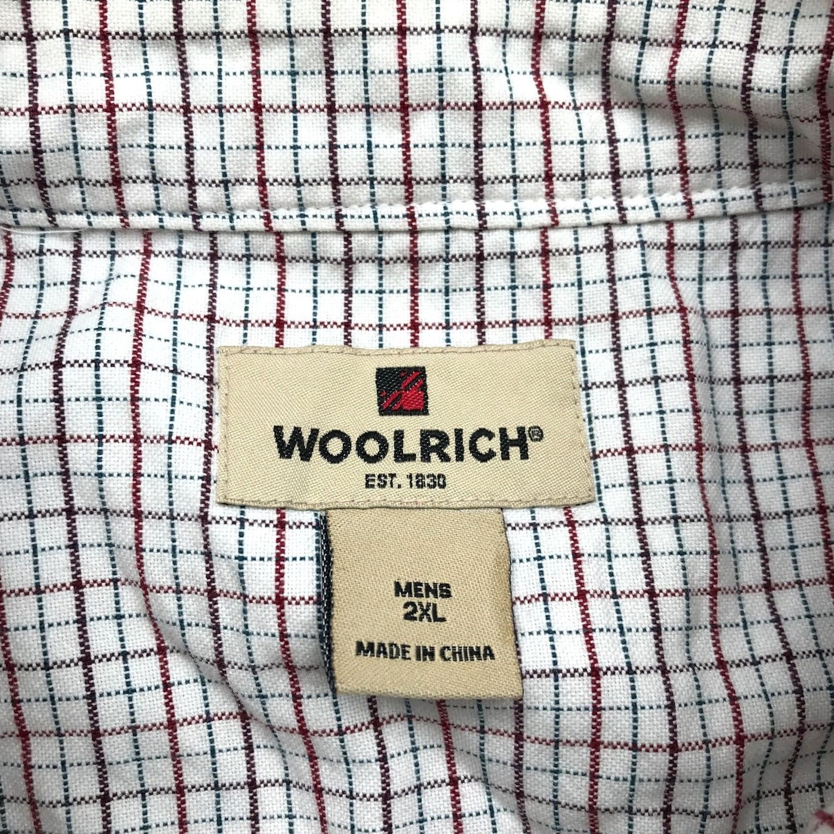 Vintage Woolrich Button Down Shirt Men's 2XL Long Sleeve Pocket Check White Red Maroon Size US XXL / EU 58 / 5 - 4 Thumbnail