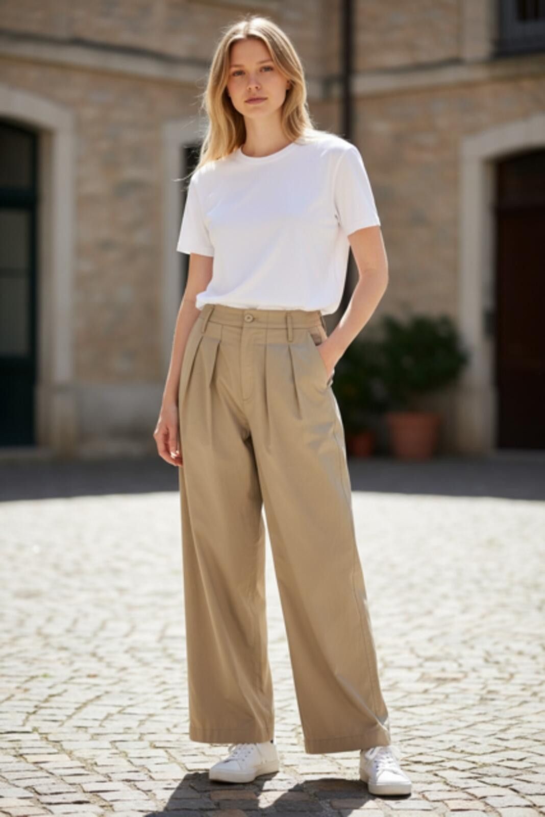 Zara ZARA Pleated Barrel Trousers Size 28" / US 6 / IT 42 - 1 Thumbnail