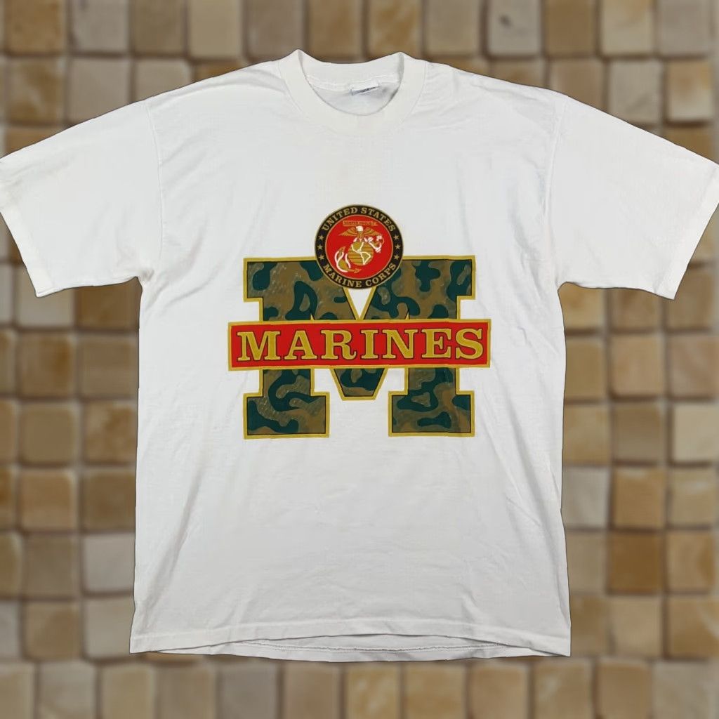 Vintage Vintage US Marines T-Shirt XL Camouflage Military Camo 90s 00s Army Outdoor Retro Size US XL / EU 56 / 4 - 1 Thumbnail