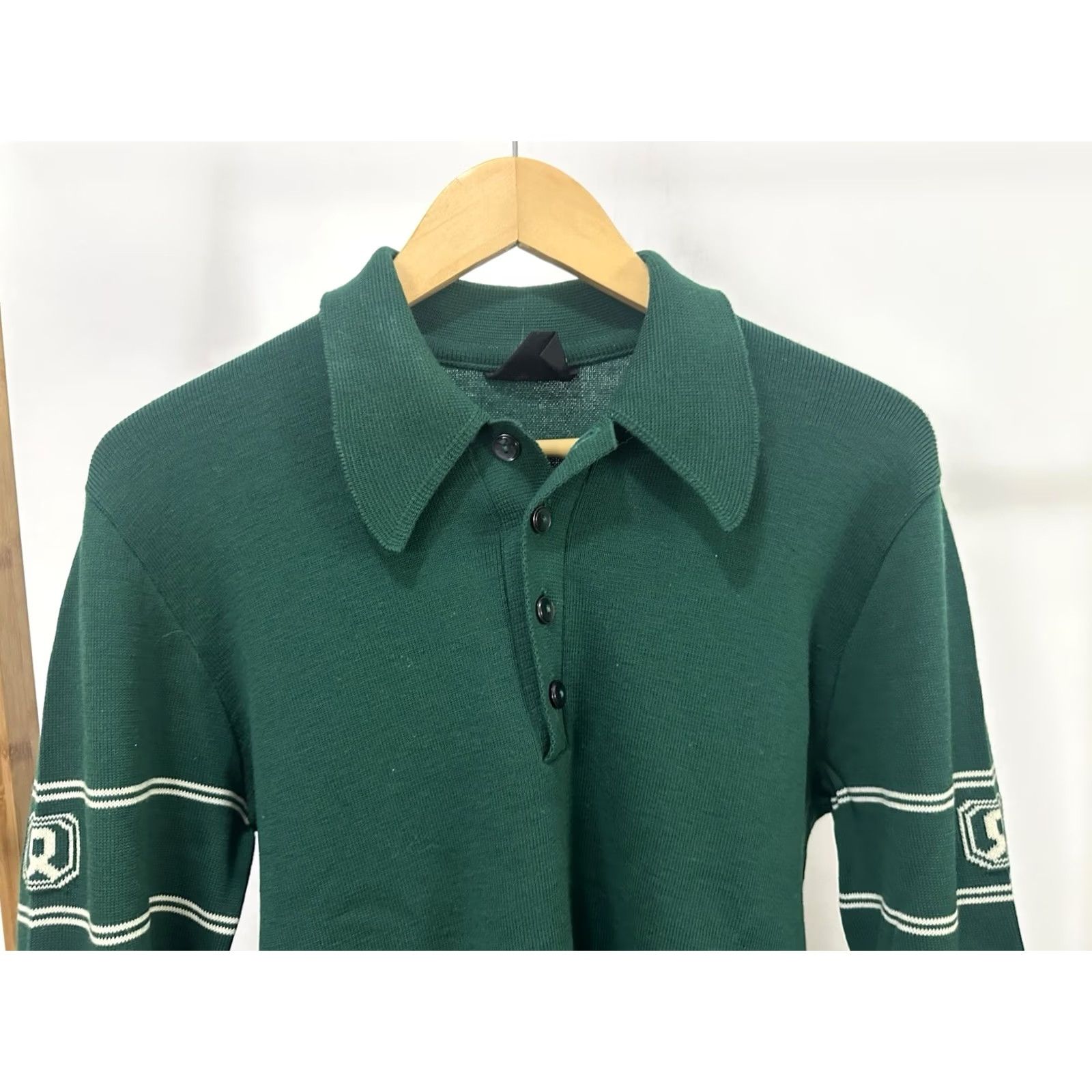 Vintage VTG Demetre Wool Polo Green Sweater XL Pullover Mens Knit Virgin Wool Size XL Size US XL / EU 56 / 4 - 4 Thumbnail