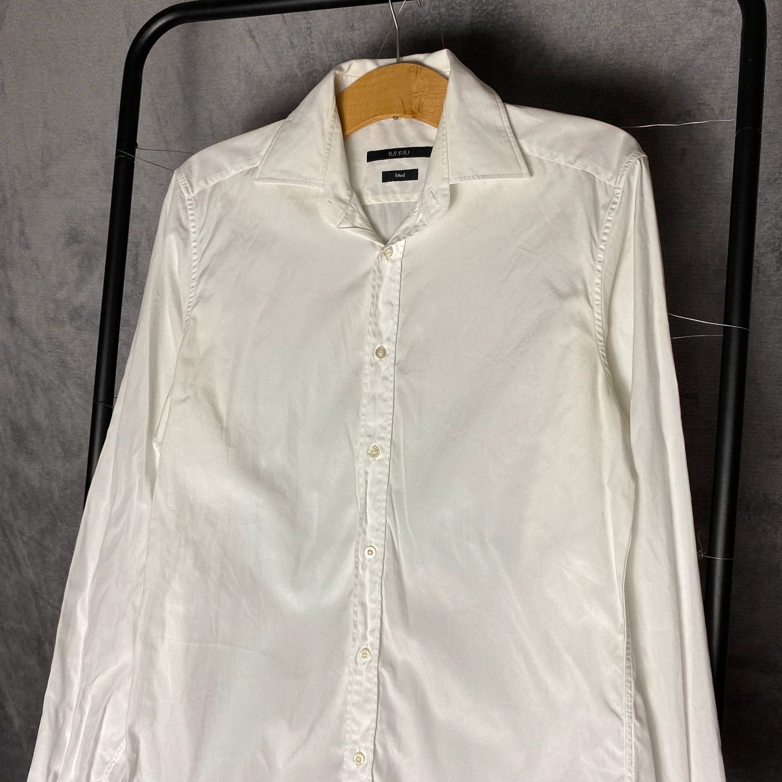 Designer × Gucci Gucci shirt longsleeve plain white classic high end Size US M / EU 48-50 / 2 - 3 Thumbnail