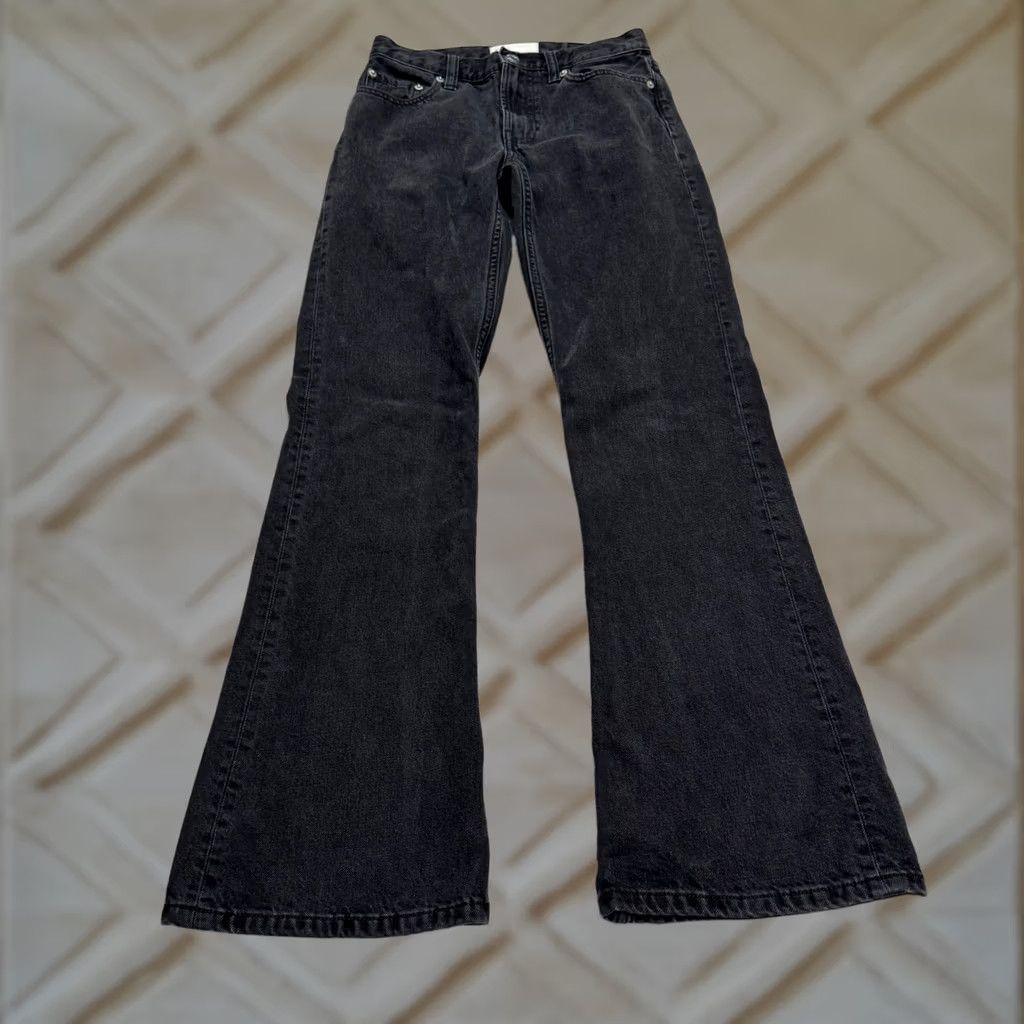 Everlane Everlane The Slouch Bootcut Denim Jeans Womens 23 Black Mid Rise Cotton Blend Jeans Slim Bootcut City Streetwear Size 40" / US 18 - 1 Thumbnail