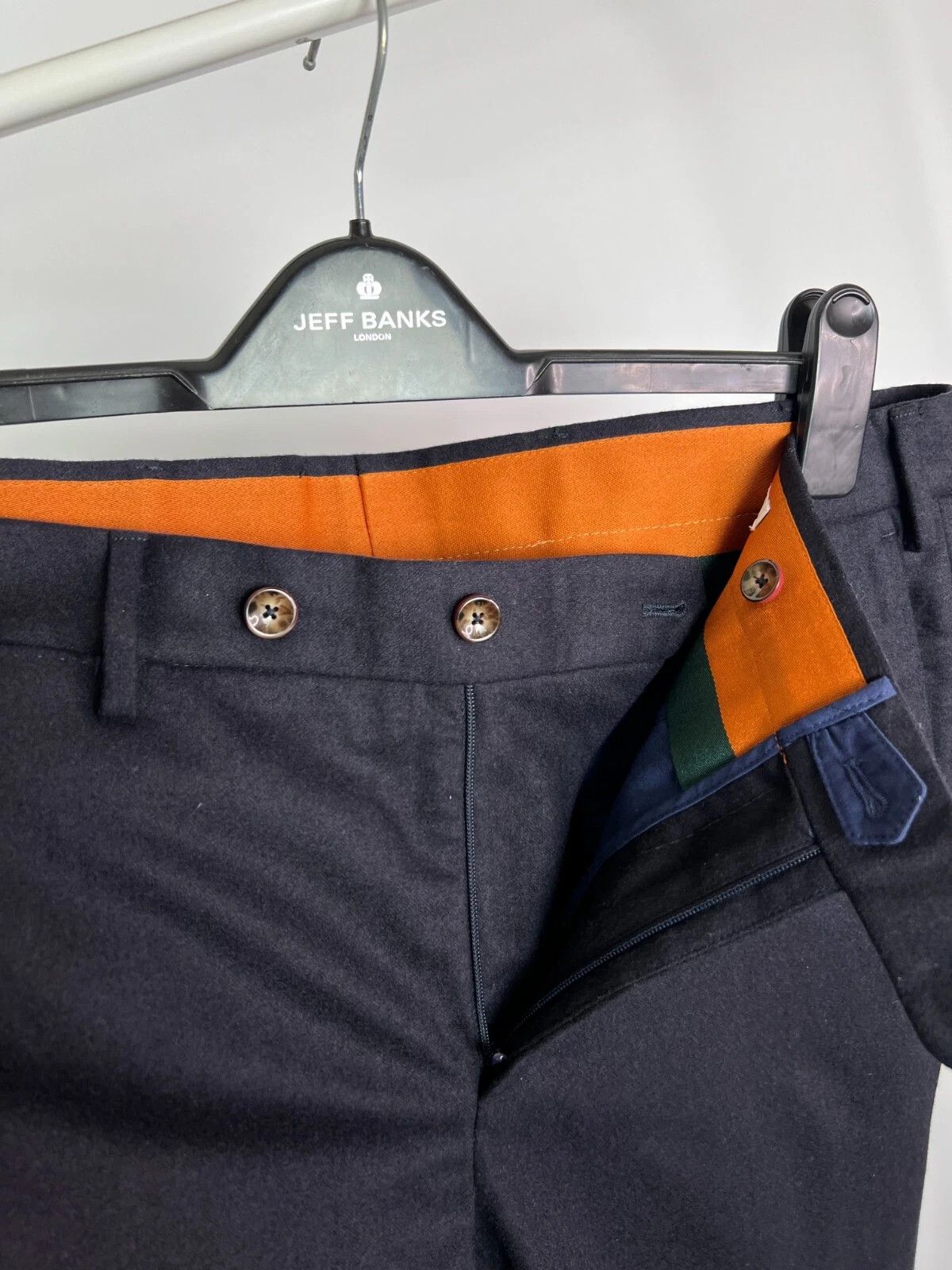 PT PANTALONI TORINO Navy Blue Wool Slim Fit Chino