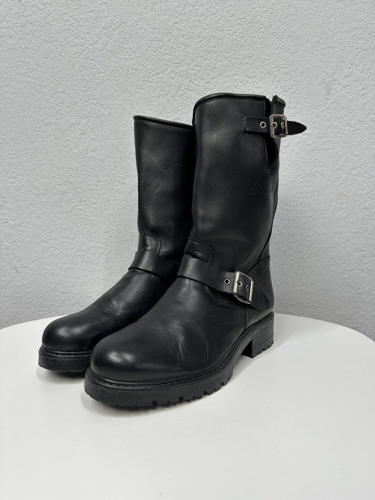 If Six Was Nine Vintage Italian AS 98 Rick Owens Style Leather Biker Boots Size US 8 / EU 41 - 3 Thumbnail