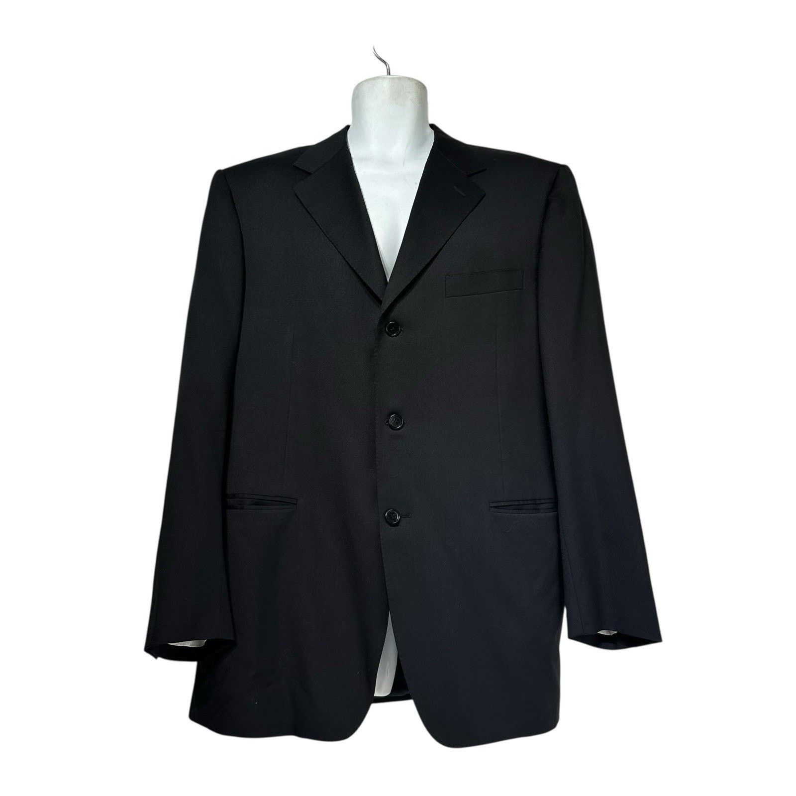 Canali canali wool black 3 button blazer sports coat Size 54 R Size 54R - 1 Thumbnail