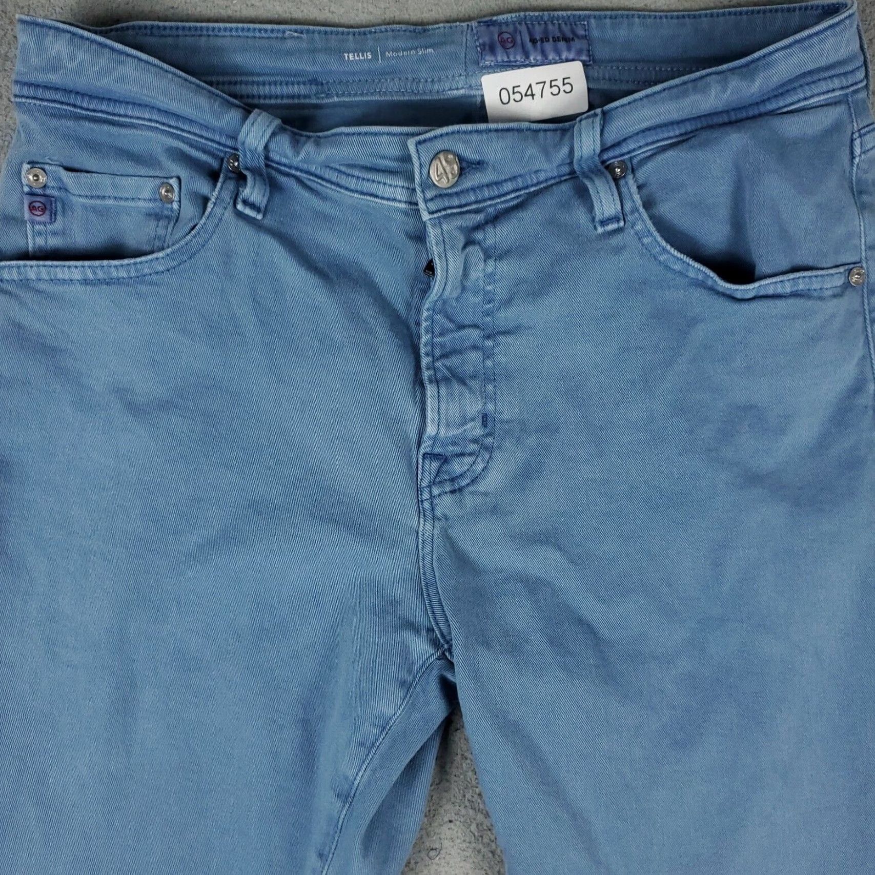 Vintage AG Adriano Goldschmied Mens Blue Straight Jeans 33x26 Regular Fit Cotton Denim Pants Mens Size US 33 - 2 Thumbnail