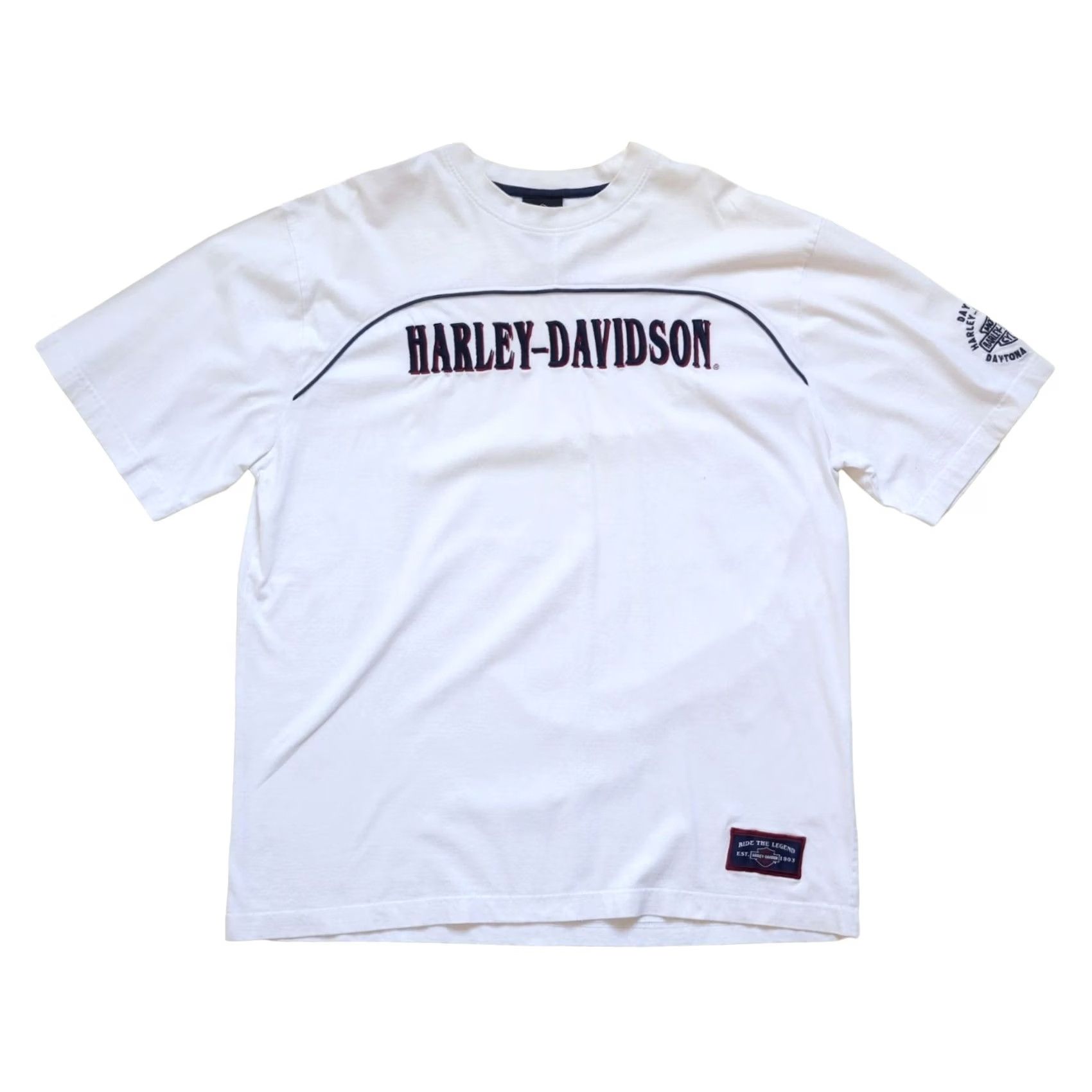 Harley Davidson VINTAGE Harley Davidson T-Shirt Mens 90s Retro Embroidered Motorcycle Cotton Short Sleeve Size L White Size US L / EU 52-54 / 3 - 2 Thumbnail