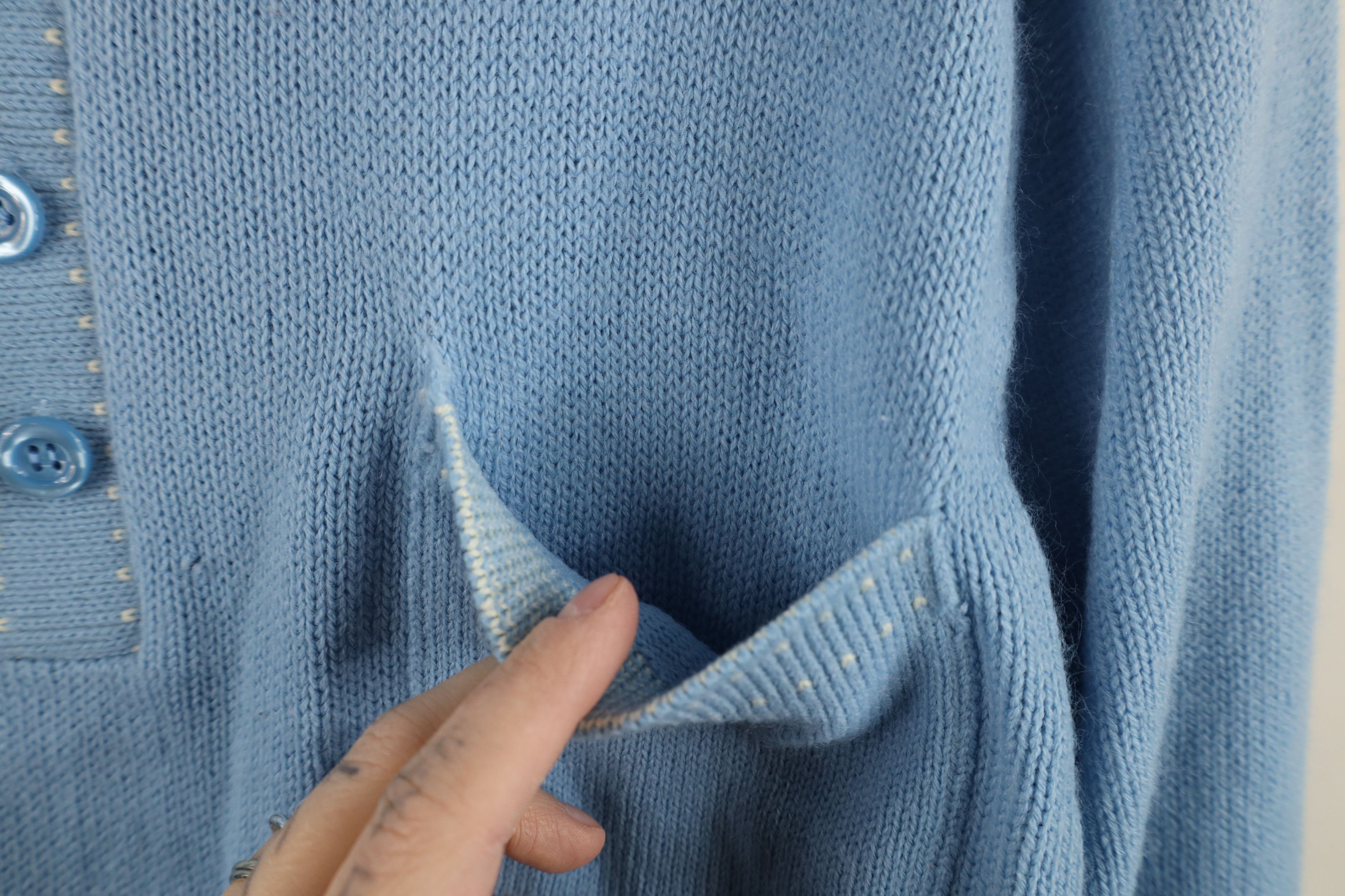 Vintage Vintage 70s Streetwear Knit Sweater Carolina Blue Acrylic Size US M / EU 48-50 / 2 - 6 Thumbnail