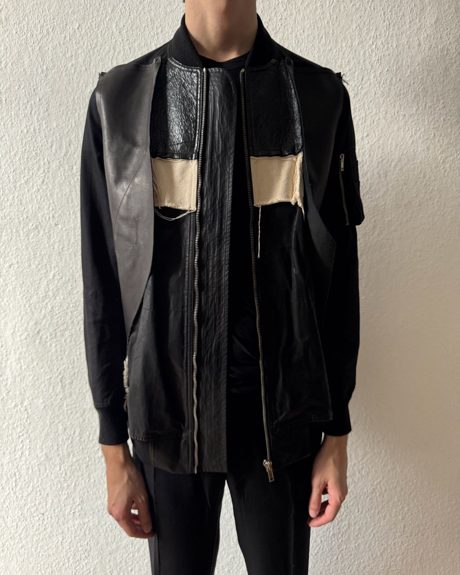 Rick Owens Runway S/S 16 "CYCLOPS" Patchwork Bomber Jacket Rick Owens Size US M / EU 48-50 / 2 - 23 Thumbnail