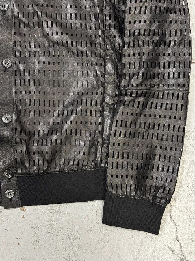 Emporio Armani AW2013 Emporio Armani Perforated Black Leather Bomber Jacket Size US M / EU 48-50 / 2 - 8 Thumbnail