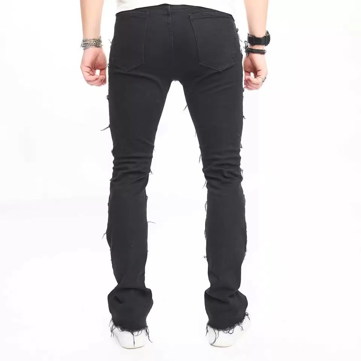 Jean × Vintage Men Distressed Spliced Slim Flared Jean Size US 36 / EU 52 - 6 Thumbnail