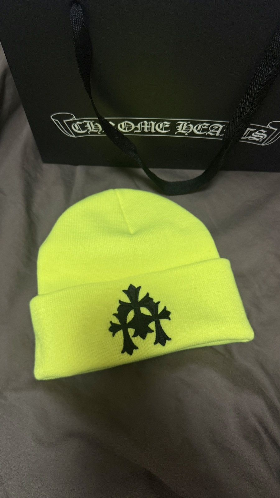 image of New Chrome Hearts Neon Green Beanie, Women's