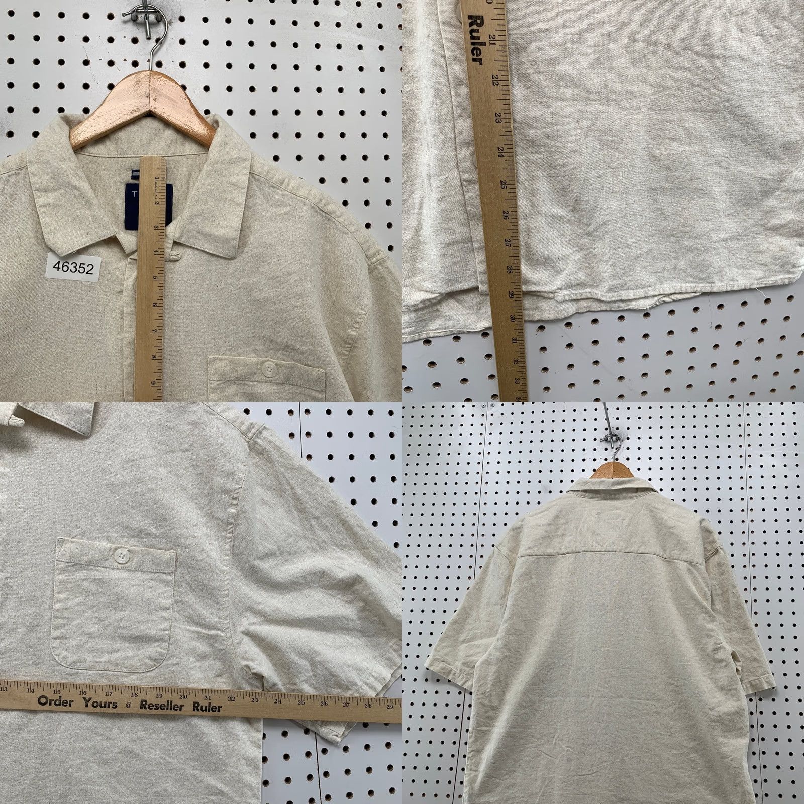 Vintage Trust Button Shirt Mens 2XL Beige Short Sleeve Pocket Linen Beach Size US XXL / EU 58 / 5 - 8 Thumbnail