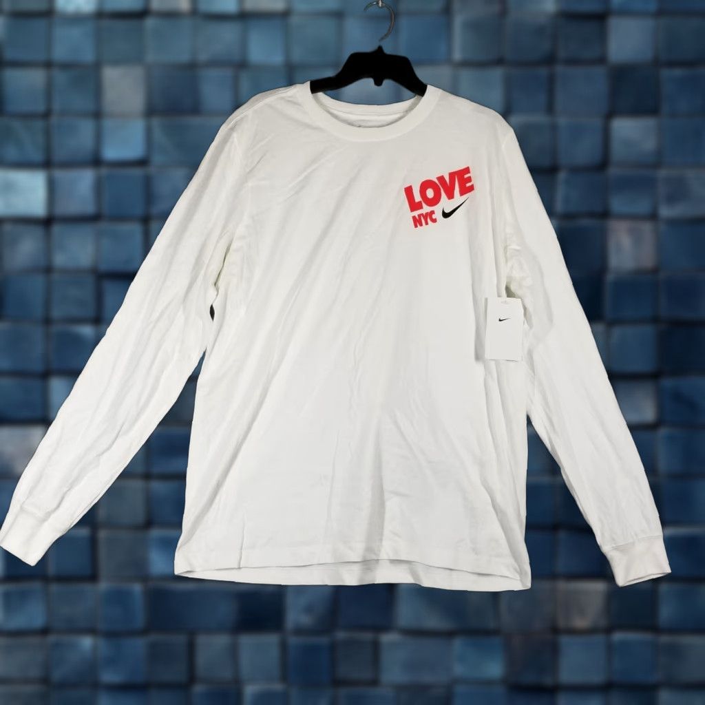 Nike Nike Love NYC Shirt Men Large White Long Sleeve Graphic Tee Cotton BV2000 Size US L / EU 52-54 / 3 - 1 Thumbnail