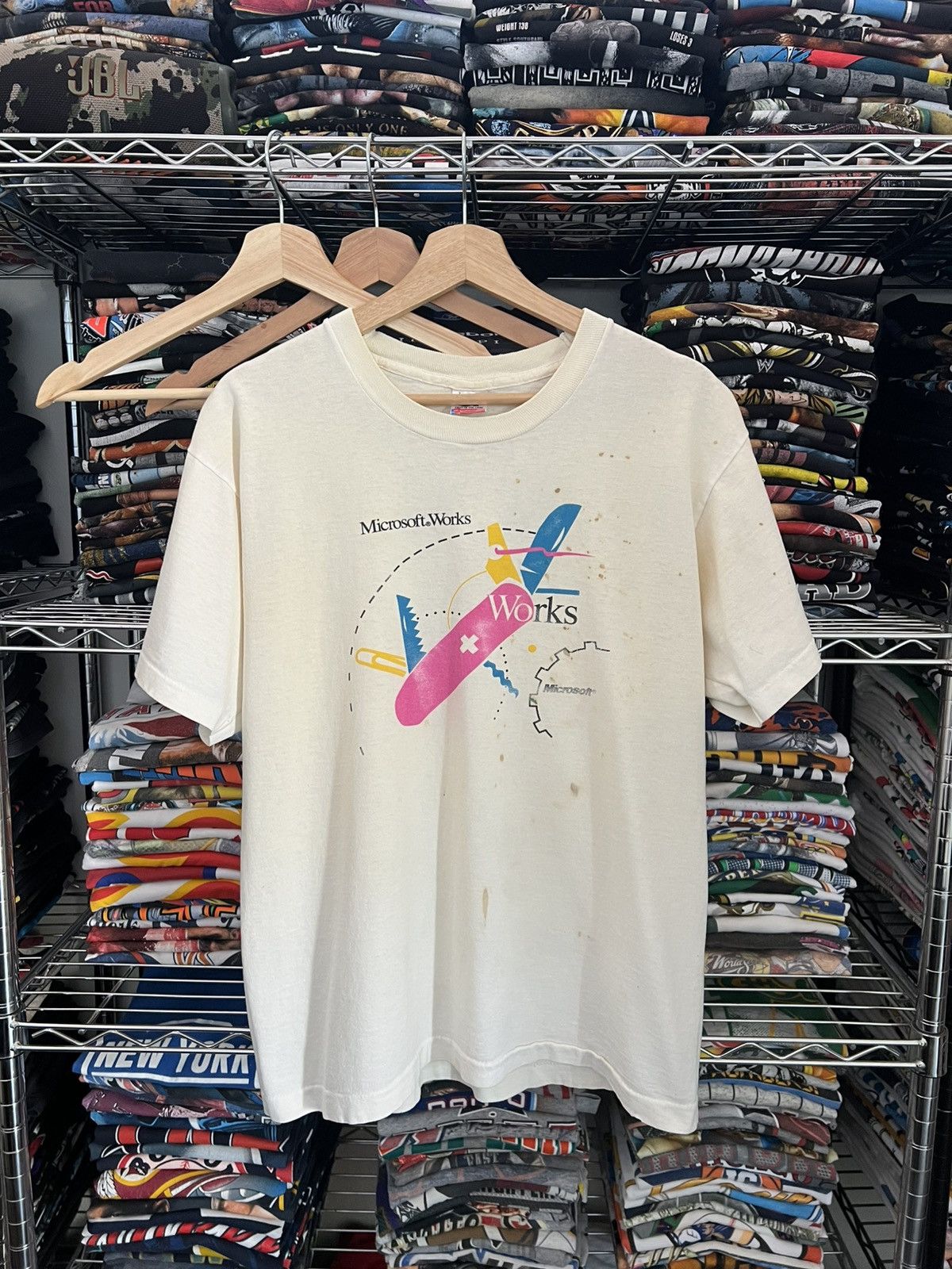 Microsoft 90s Microsoft Works Software Promo Tee Windows Size US L / EU 52-54 / 3 - 1 Thumbnail