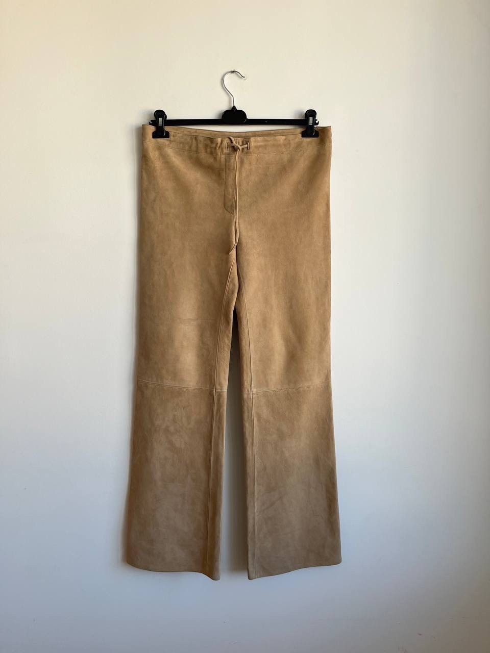 Vintage Vintage Beige Real Leather Biker Pants Size 30" / US 8 / IT 44 - 1 Thumbnail