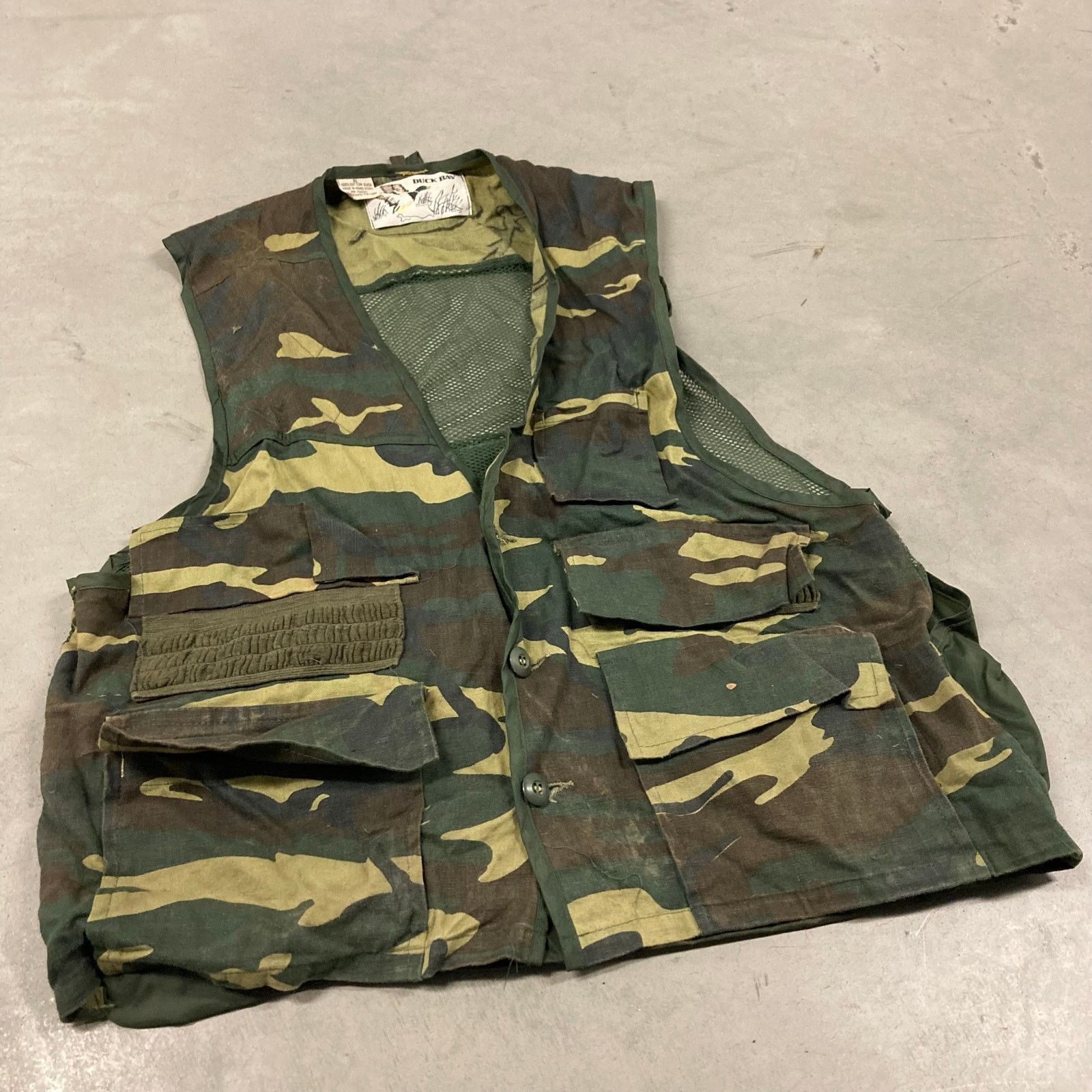 Vintage vintage 90s camo vest jacket Size US XL / EU 56 / 4 - 1 Thumbnail
