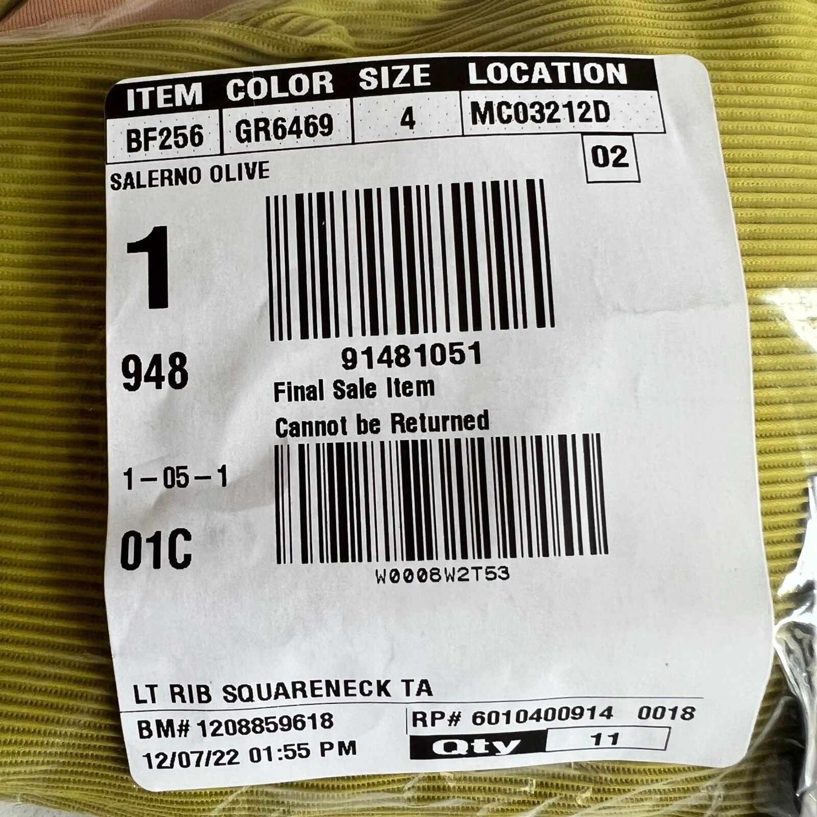J.Crew J.CREW Salermo Olive Ribbed One-piece Swimsuit, US4 Size ONE SIZE - 9 Thumbnail