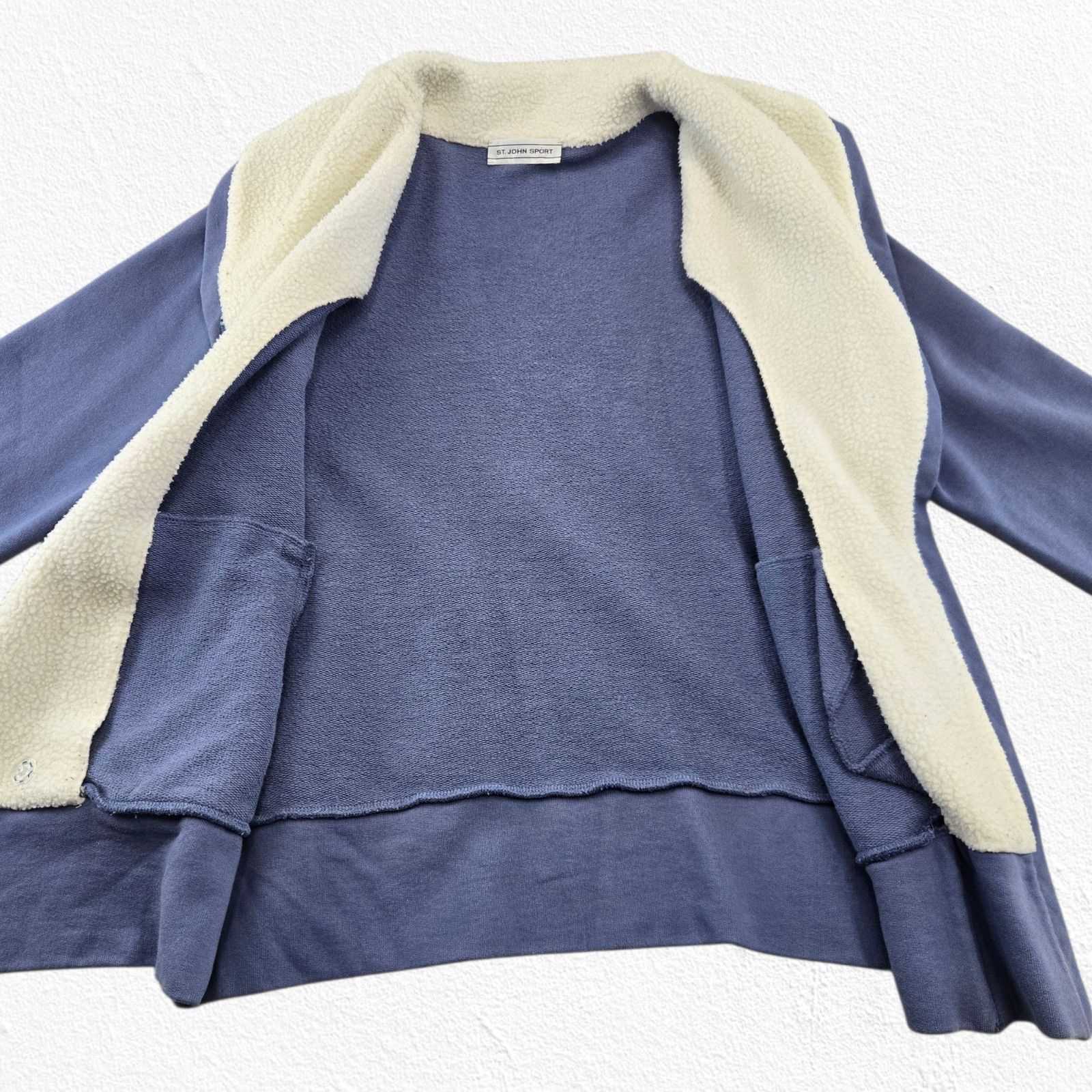 Other Y2K St John Blue Knit Jacket Shearling Collar Size Medium Size M / US 6-8 / IT 42-44 - 7 Thumbnail