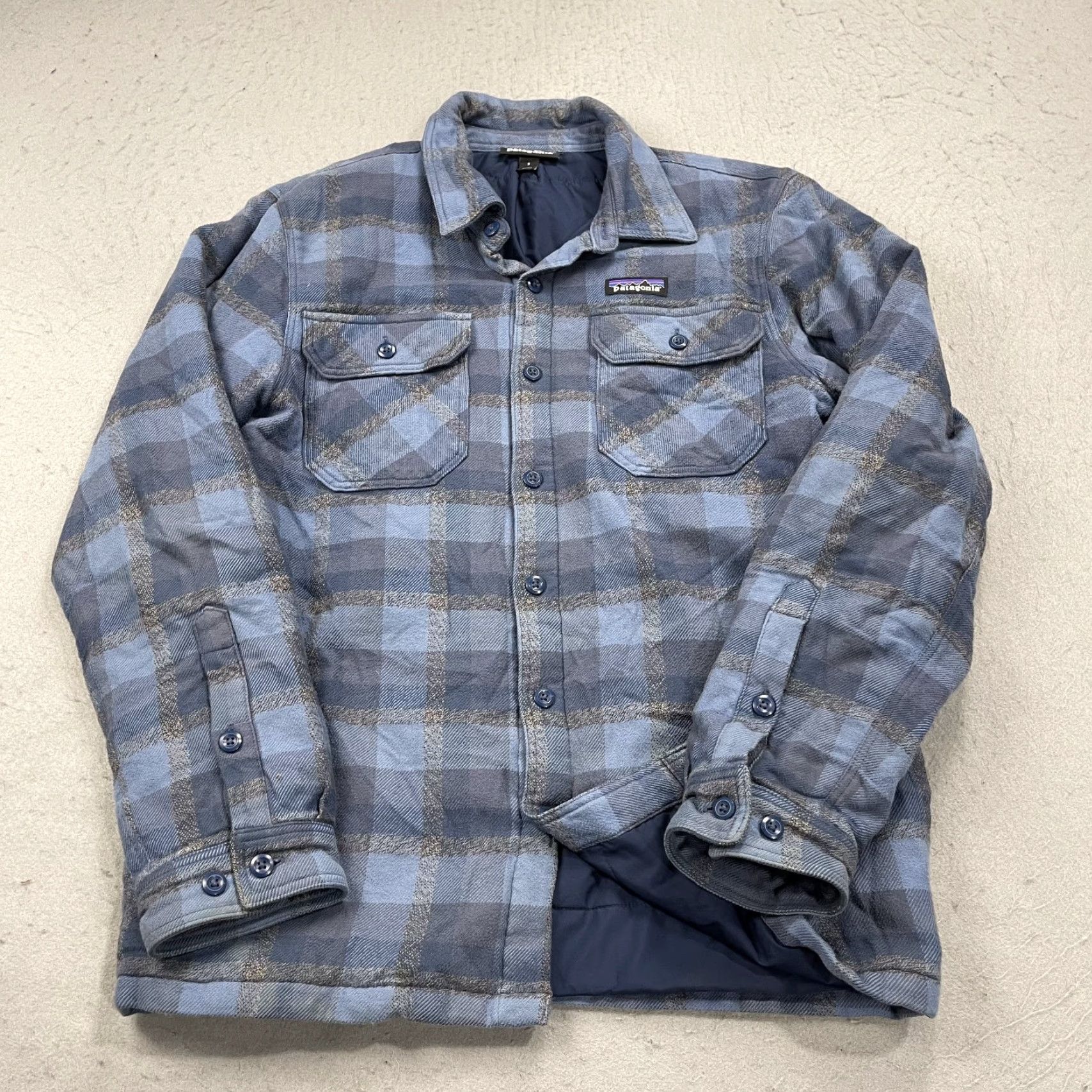 Patagonia Patagonia Jacket Mens Small Blue Plaid Insulated Fjord Flannel Lined Button Hike Size US S / EU 44-46 / 1 - 2 Thumbnail
