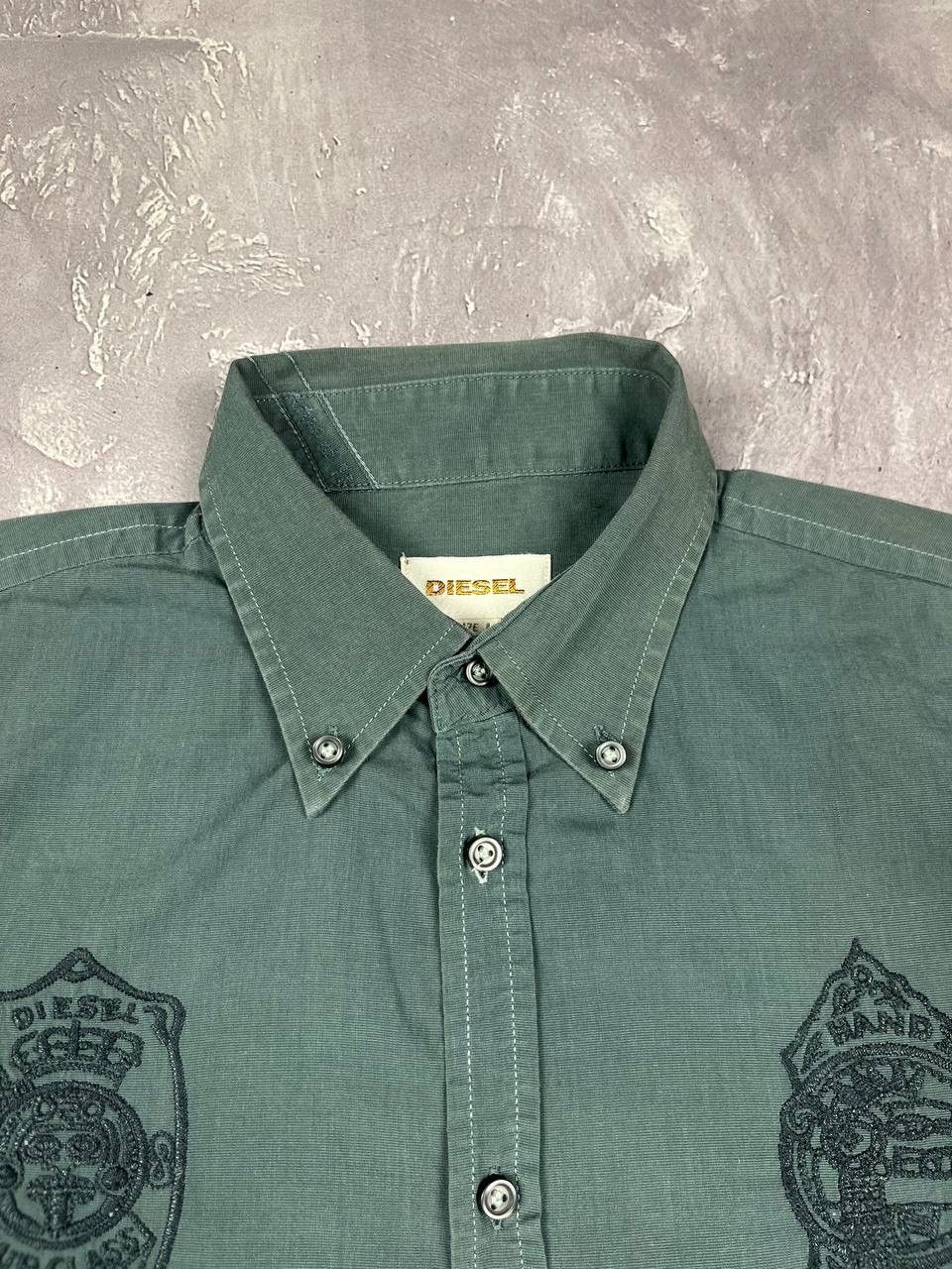 Diesel Diesel Men's Green Short Sleeve Button-Down Shirt Size L Size US L / EU 52-54 / 3 - 5 Thumbnail
