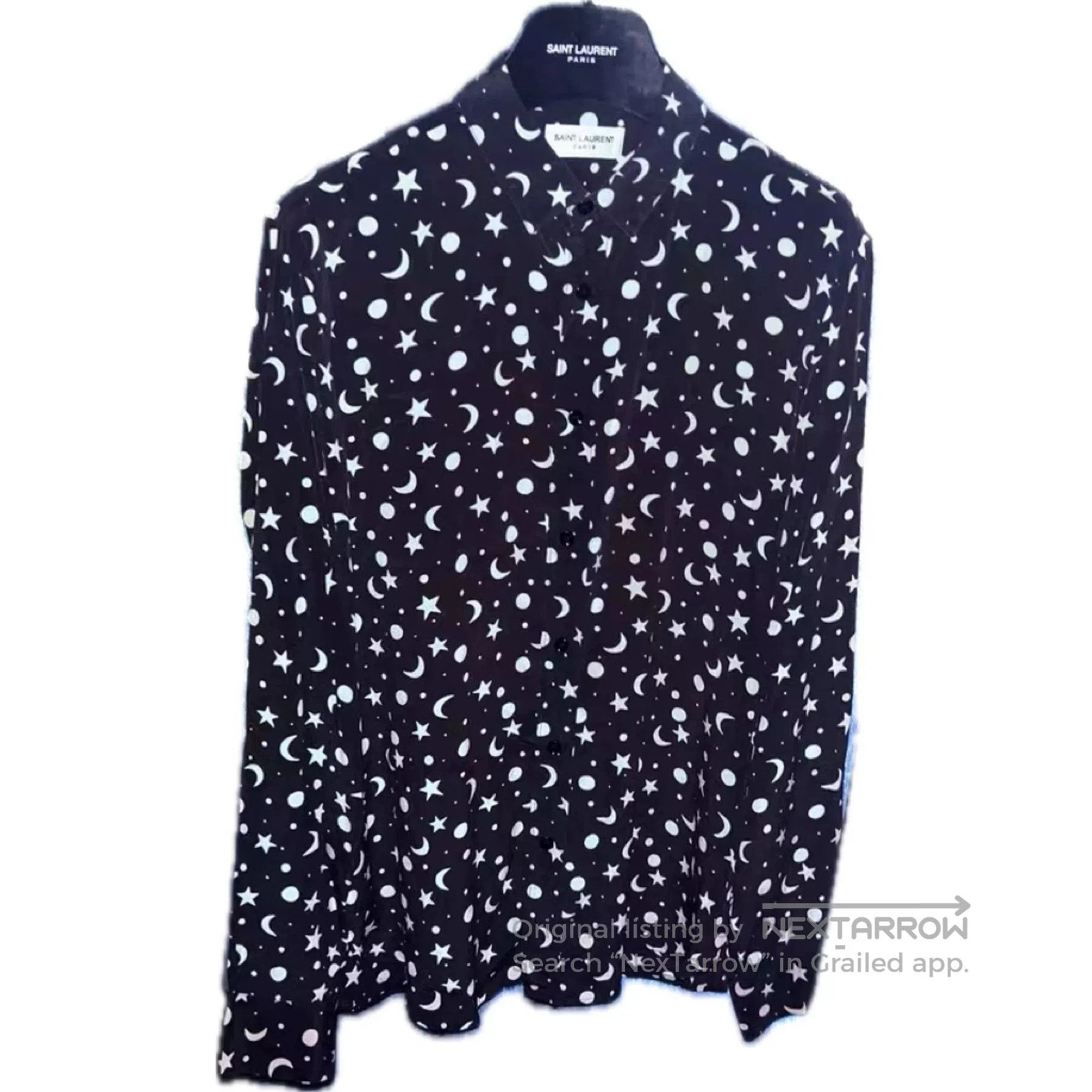 Saint Laurent Paris Saint Laurent 16AW Star Moon Silk Shirt. Size US XXS / EU 40 - 1 Thumbnail