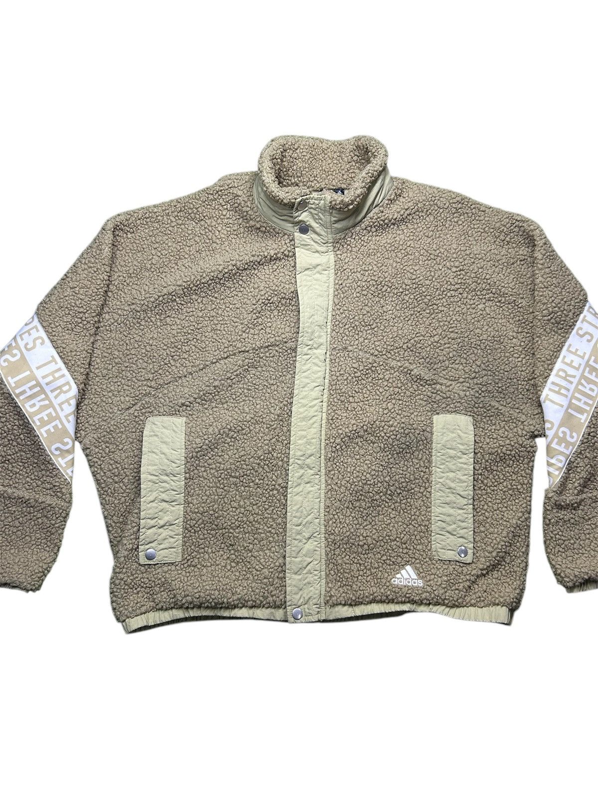 Adidas Rare Boxy Adidas Sherpa Fleece Jacket Size US L / EU 52-54 / 3 - 3 Thumbnail