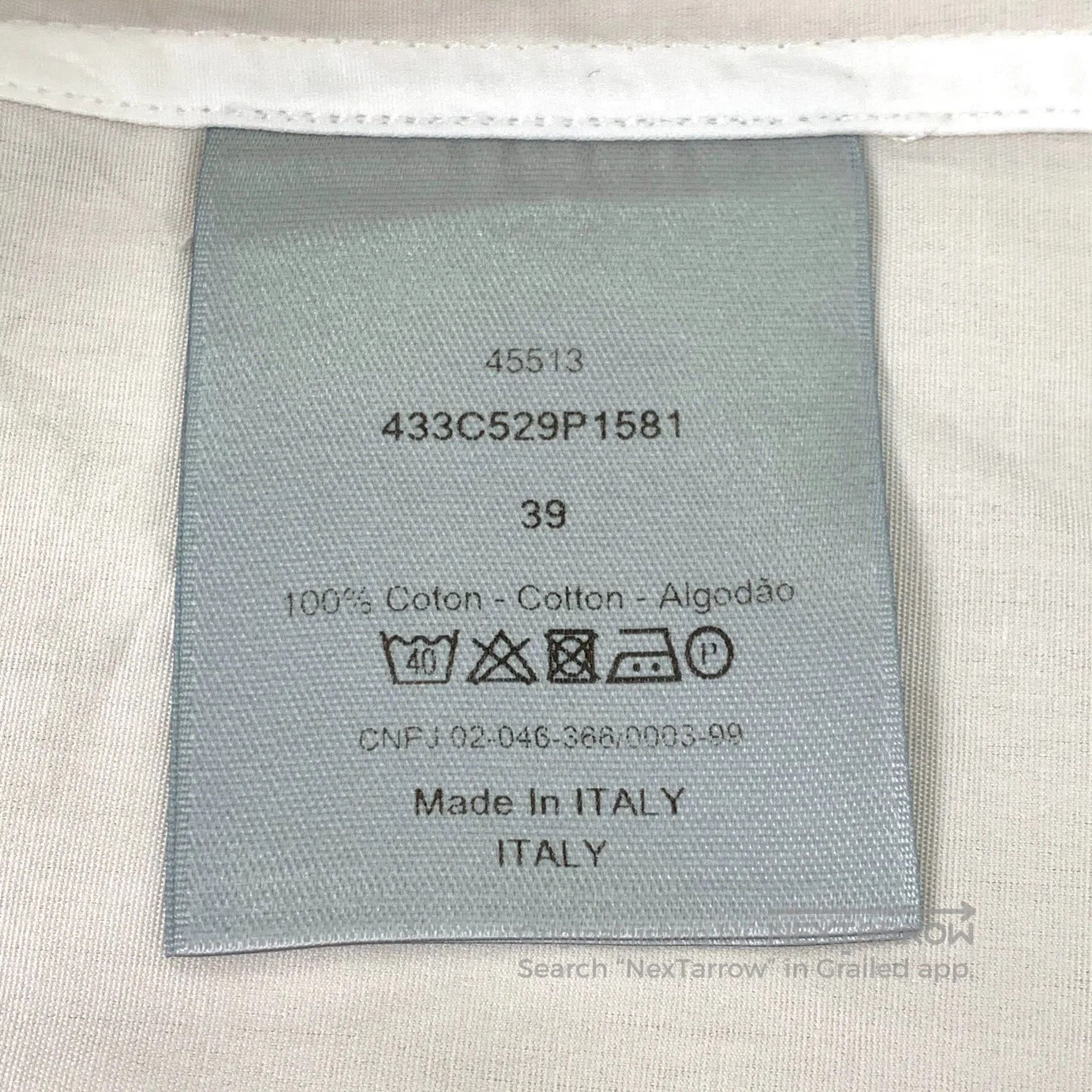 Dior white cotton long sleeve shirt by dior. Size US M / EU 48-50 / 2 - 6 Thumbnail